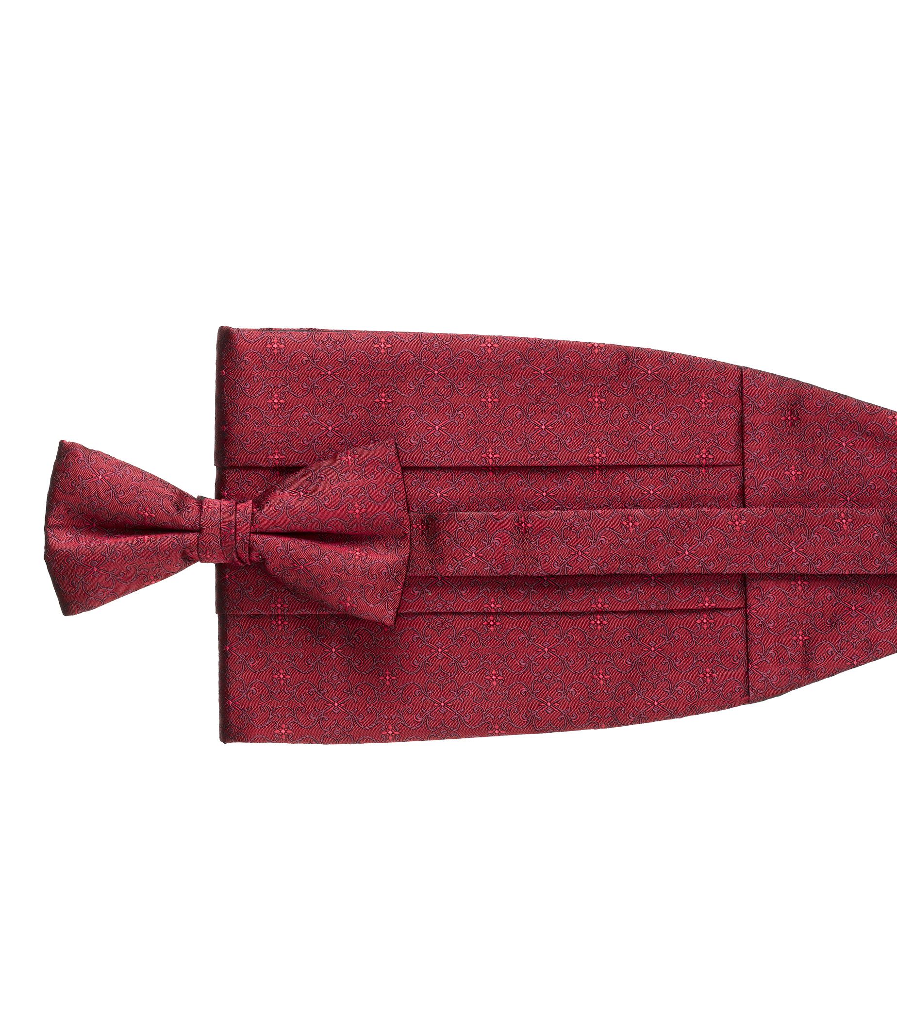 Red Floral Tie And Cummerbund Set Mens Fashion