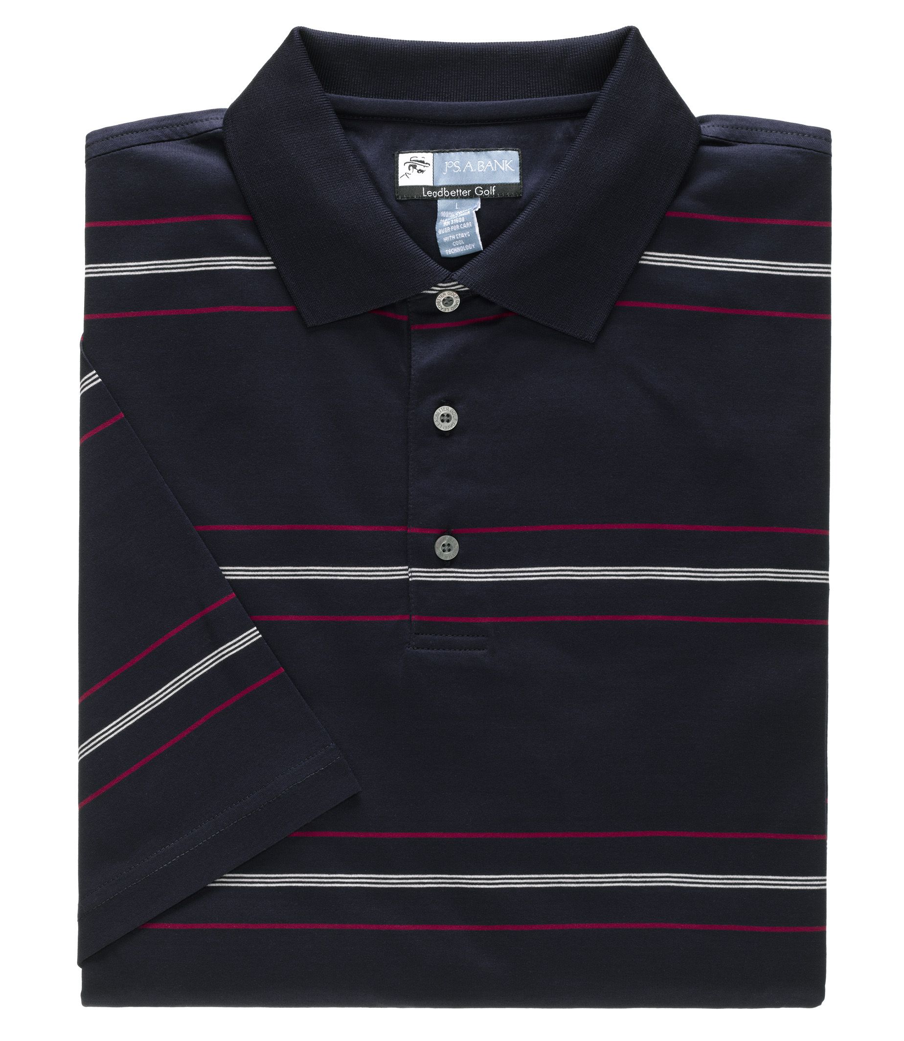 David Leadbetter Stays Cool Short Sleeve Patterned Polo