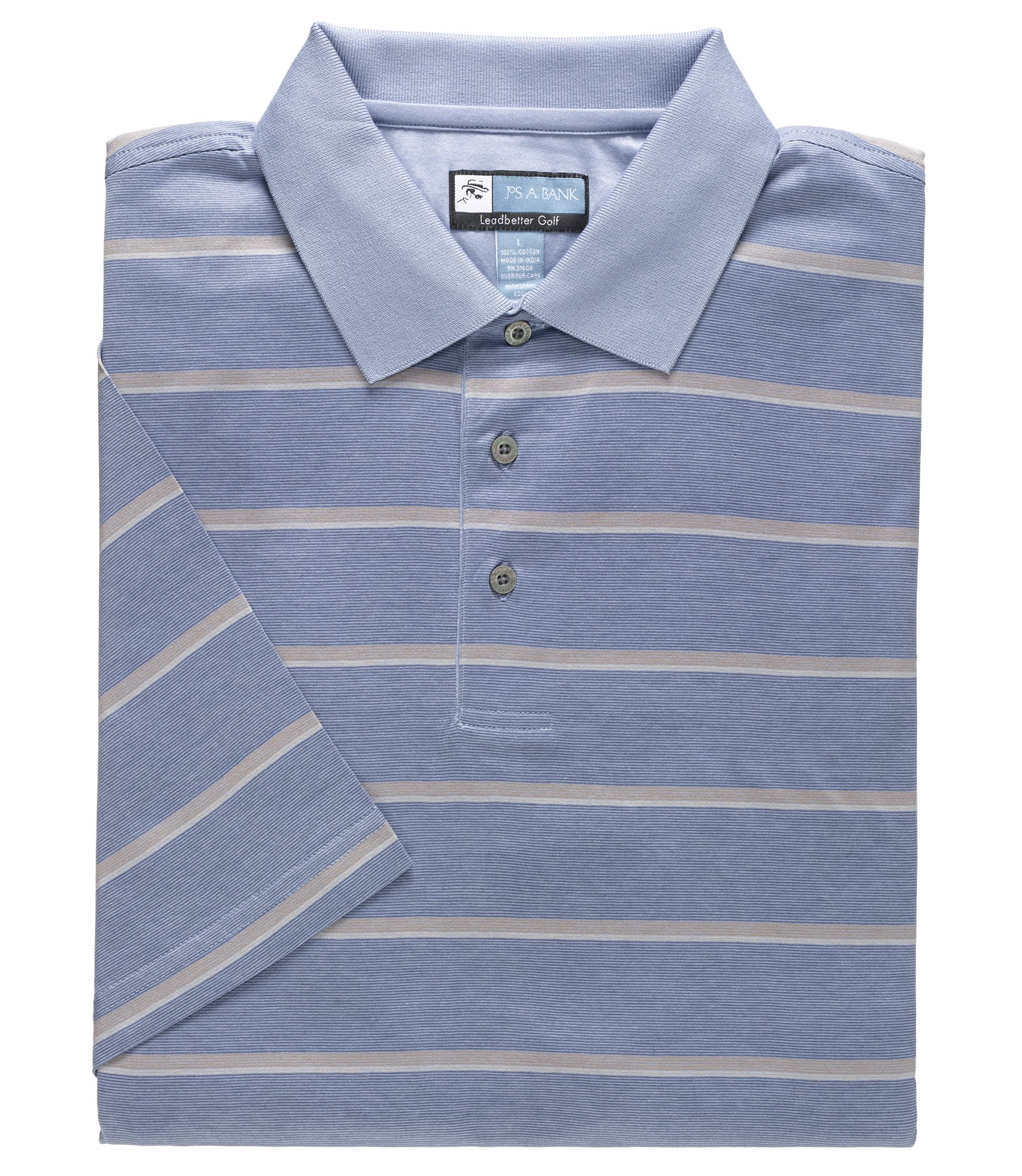 David Leadbetter Stays Cool Short Sleeve Feeder Stripe Polo