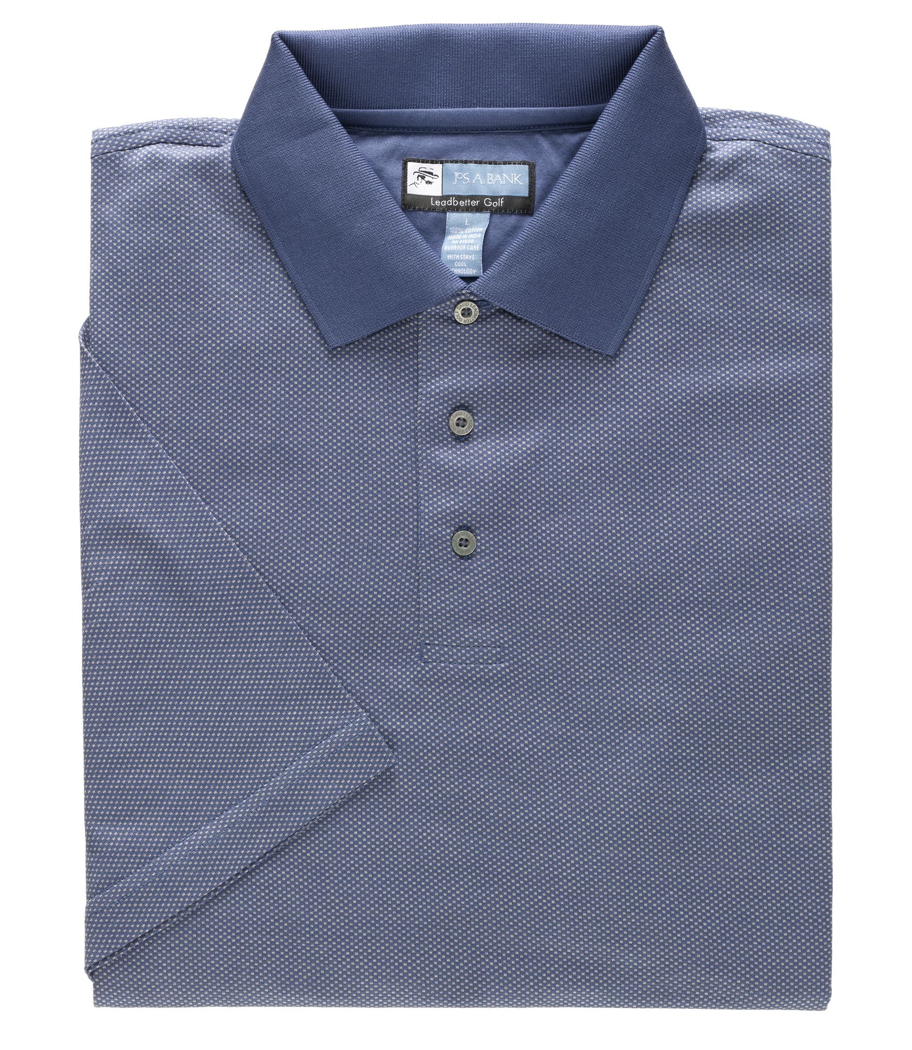 David Leadbetter Stays Cool Short Sleeve Patterned Polo