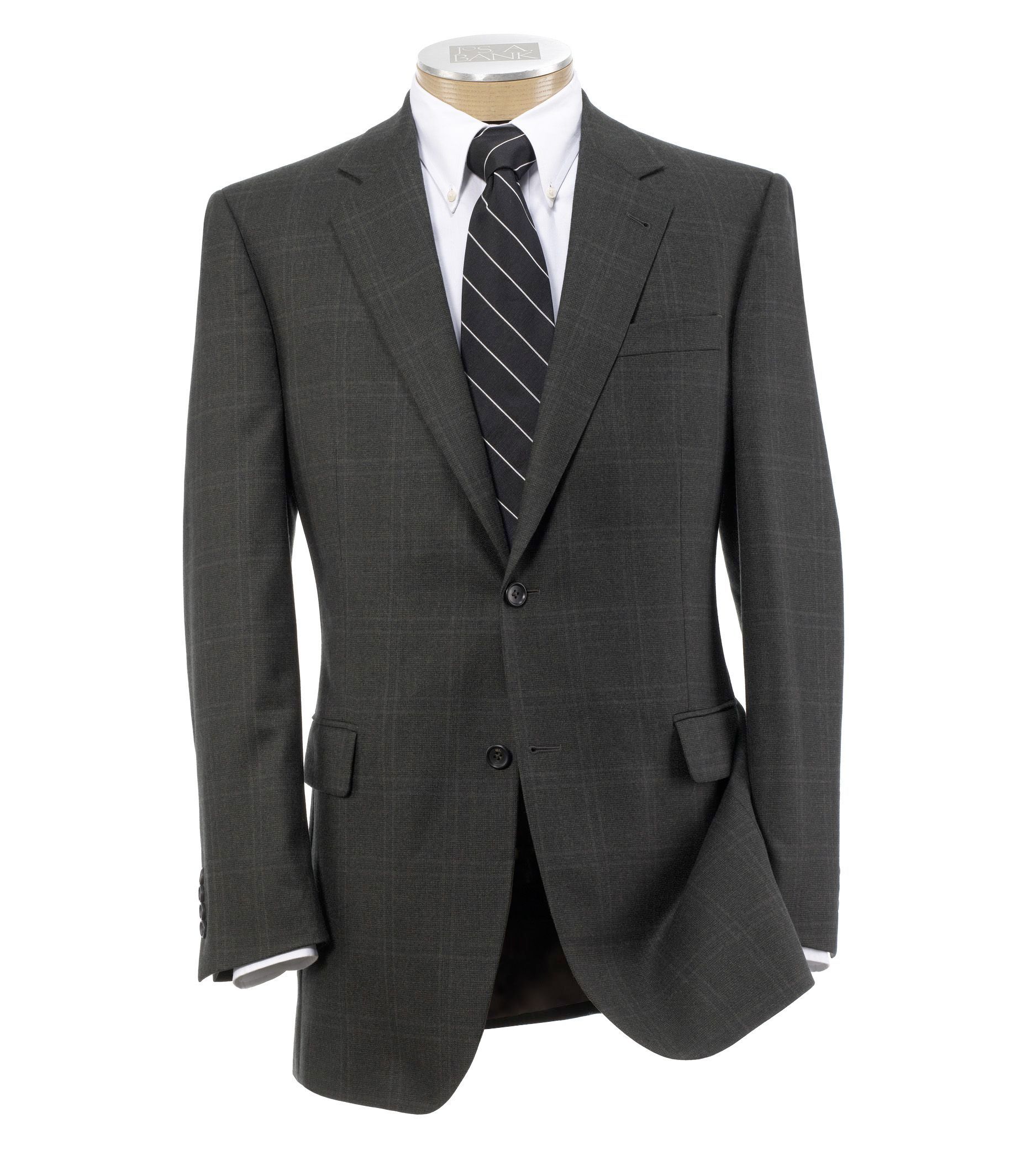 Signature 2-Button Windowpane Sportcoat Portly
