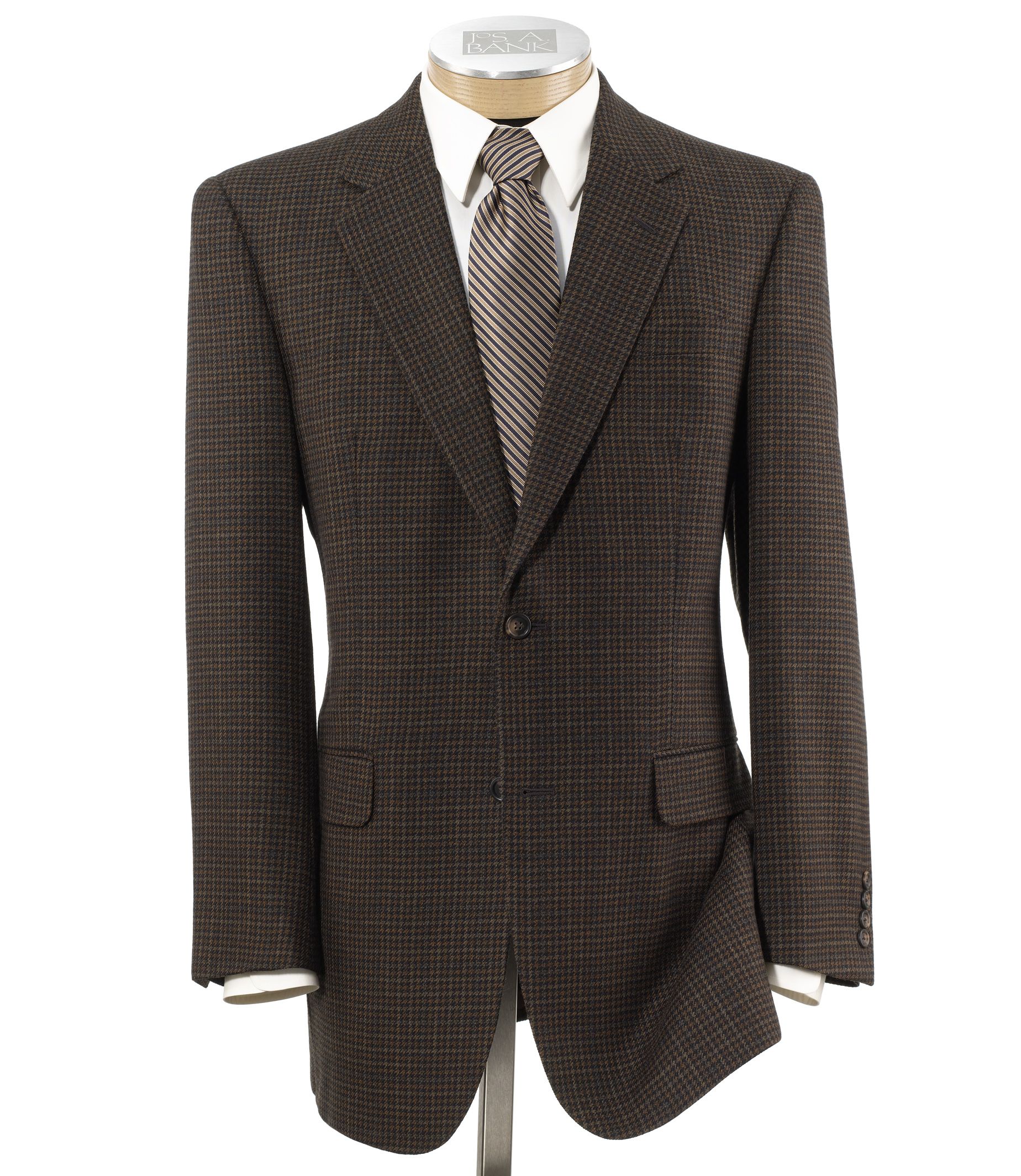 Executive Wool 2-Button Pattern Sportcoat Portly