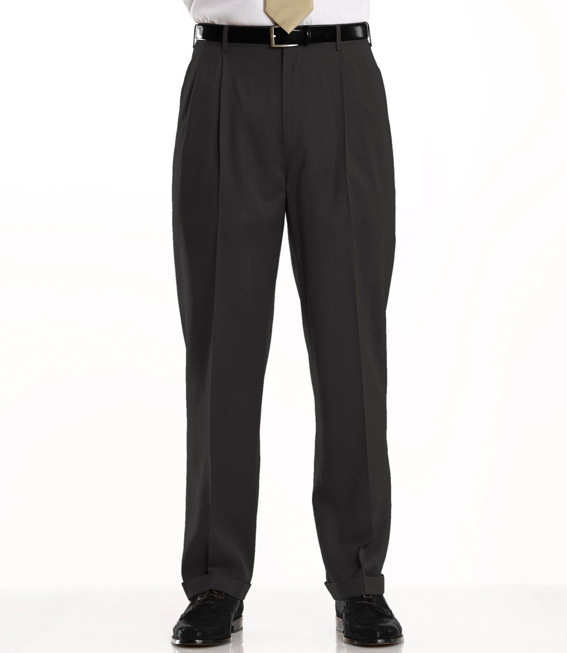 Traveler Washable Wool Solid Pleated Pants- Sizes 44-48