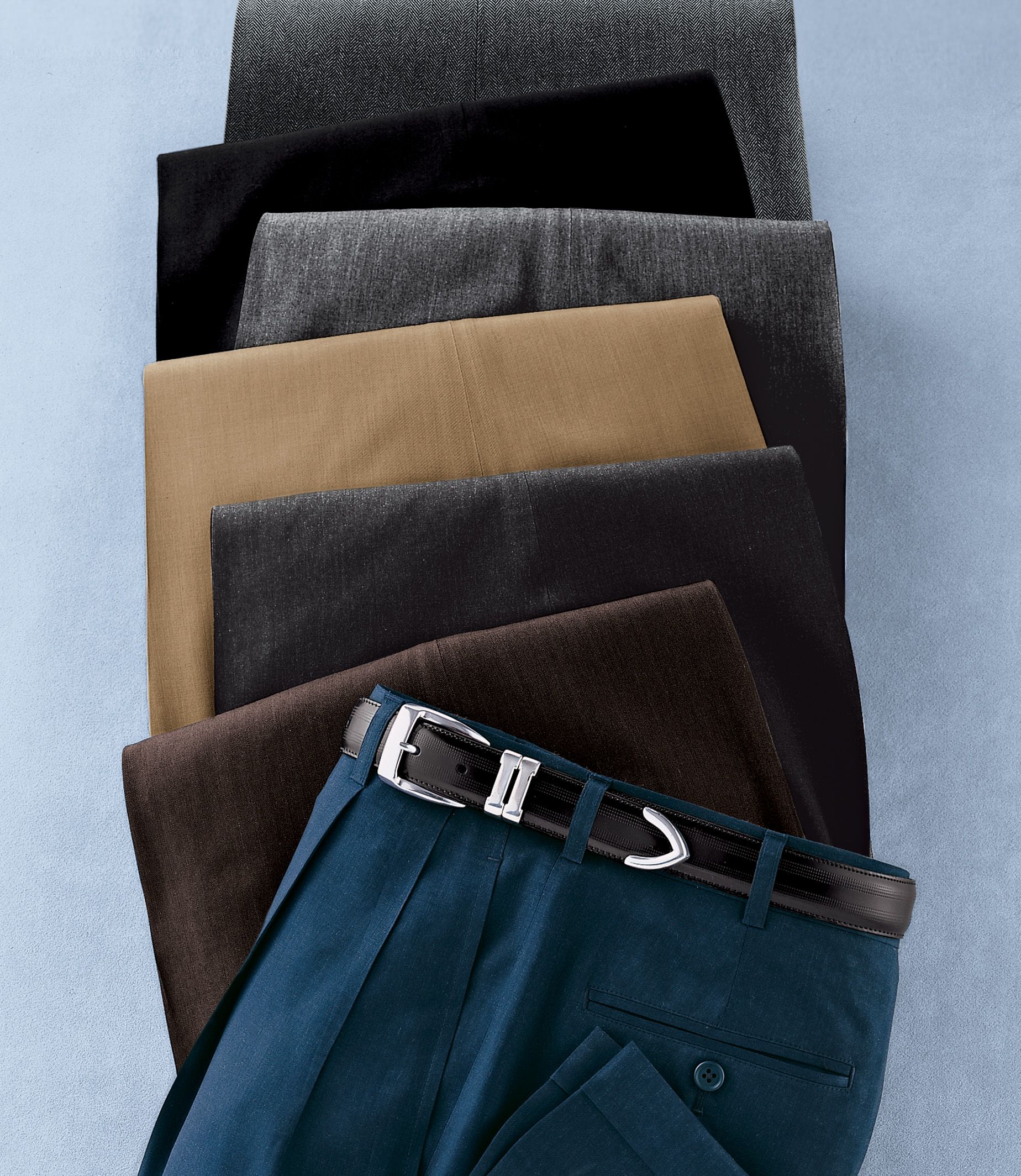 Traveler Washable Wool Solid Pleated Pants- Sizes 44-48