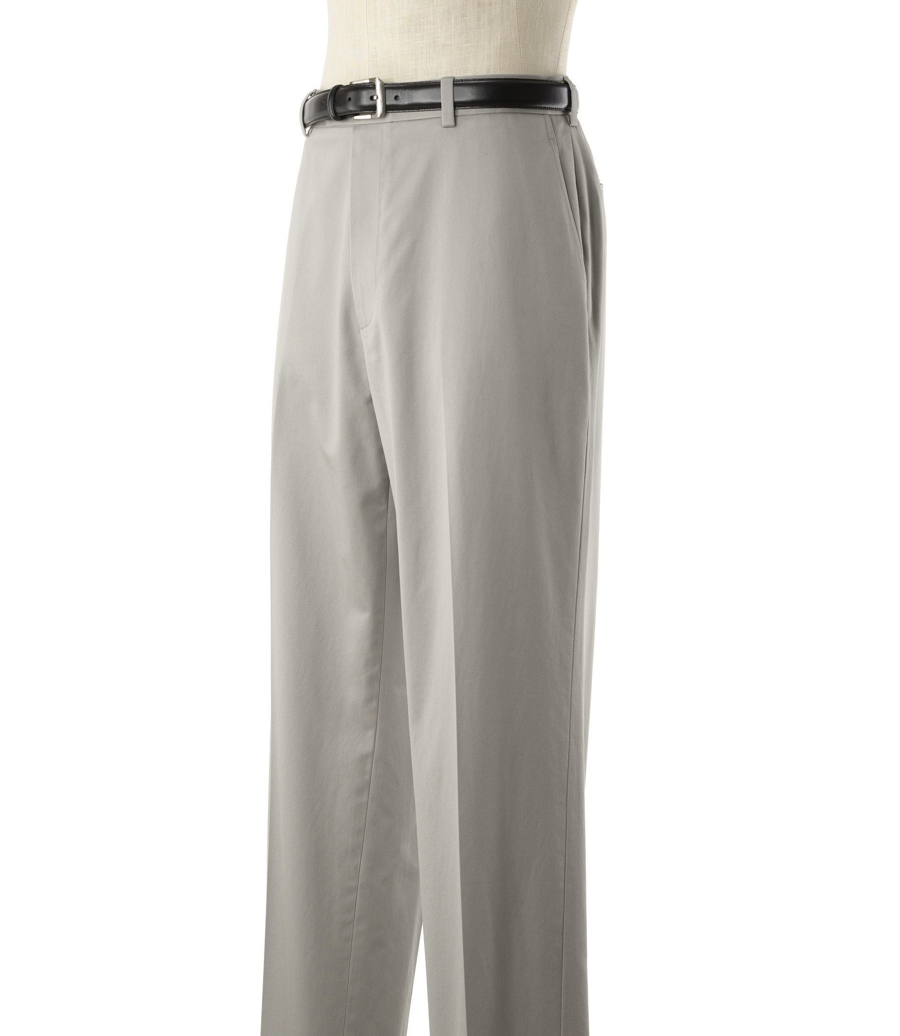 Tailored Fit Traveler Wrinkle Free Plain Front Khakis- Sizes 44-48