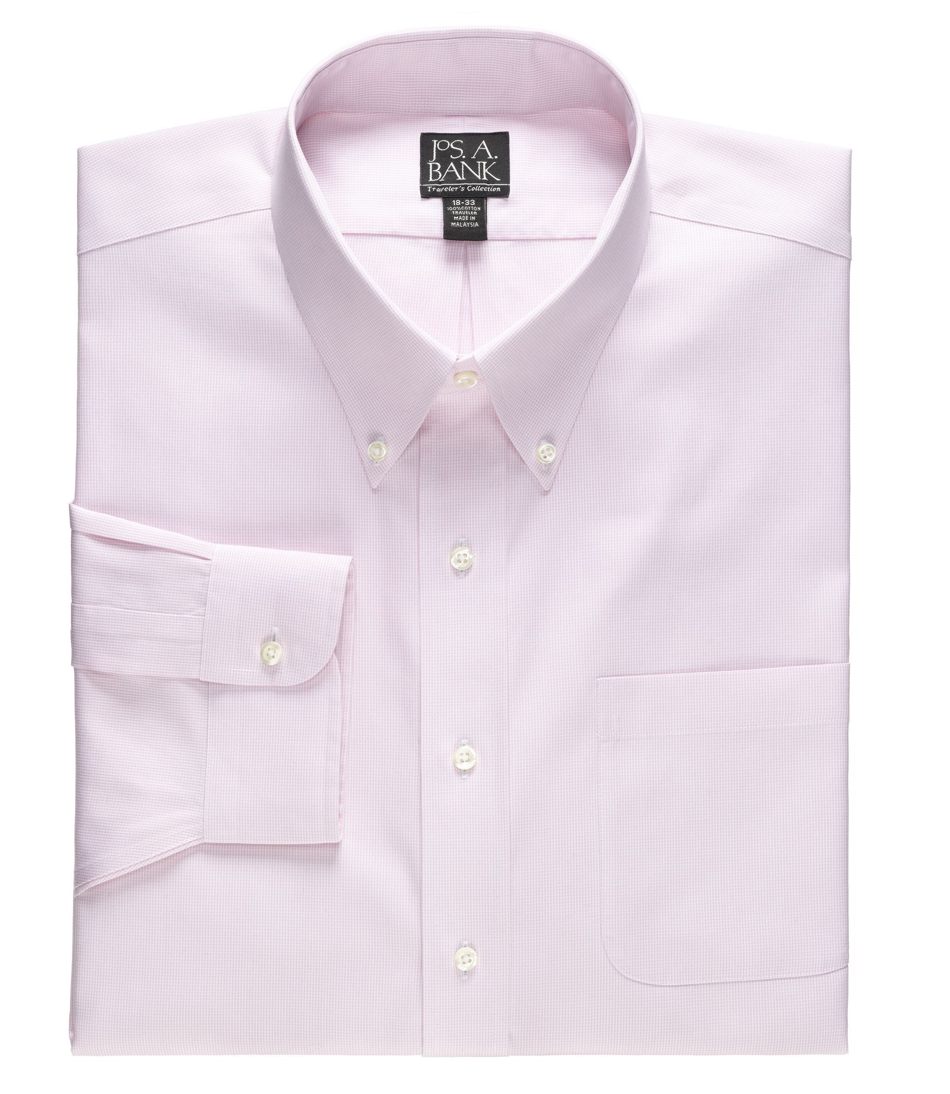 Traveler Buttondown Collar Houndstooth Dress Shirt