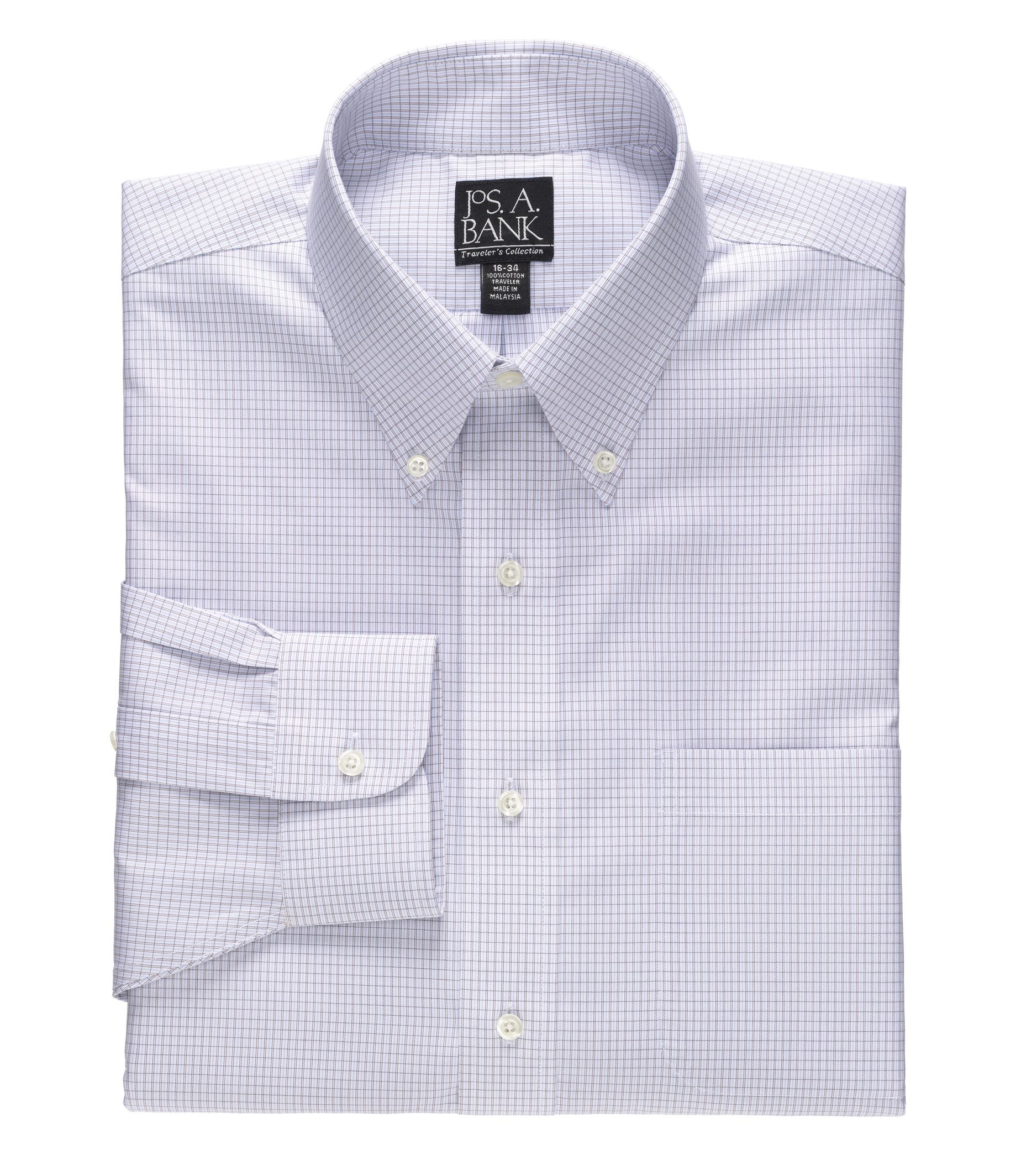 Traveler Tailored Fit Button Down Collar Dress Shirt