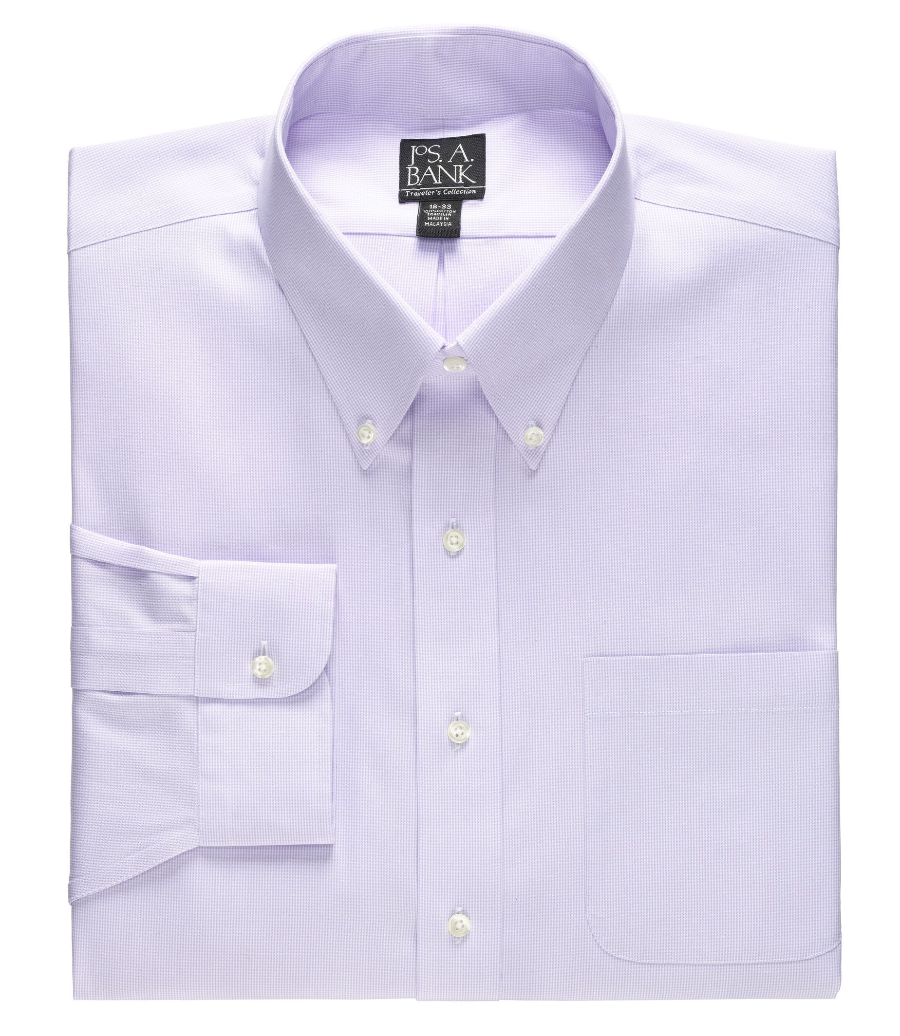 Traveler Tailored Fit Button Down Collar Dress Shirt