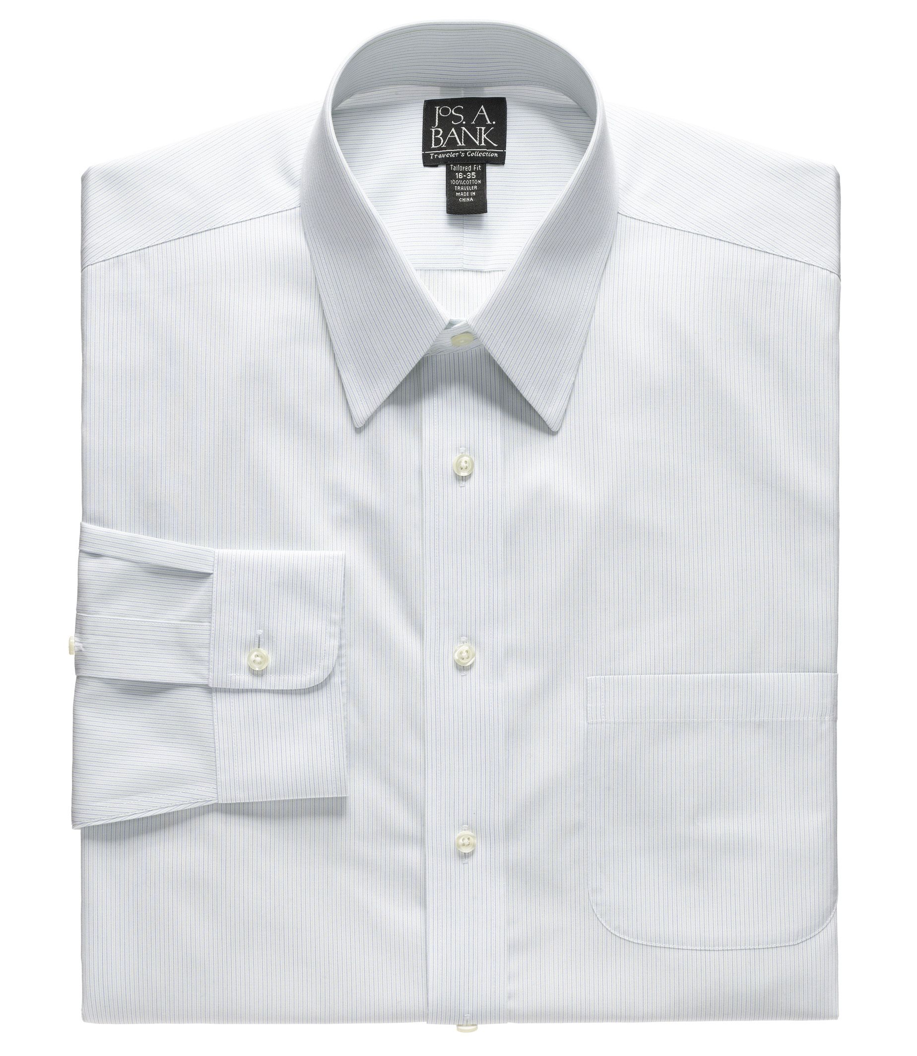 Traveler Point Collar Stripe Dress Shirt