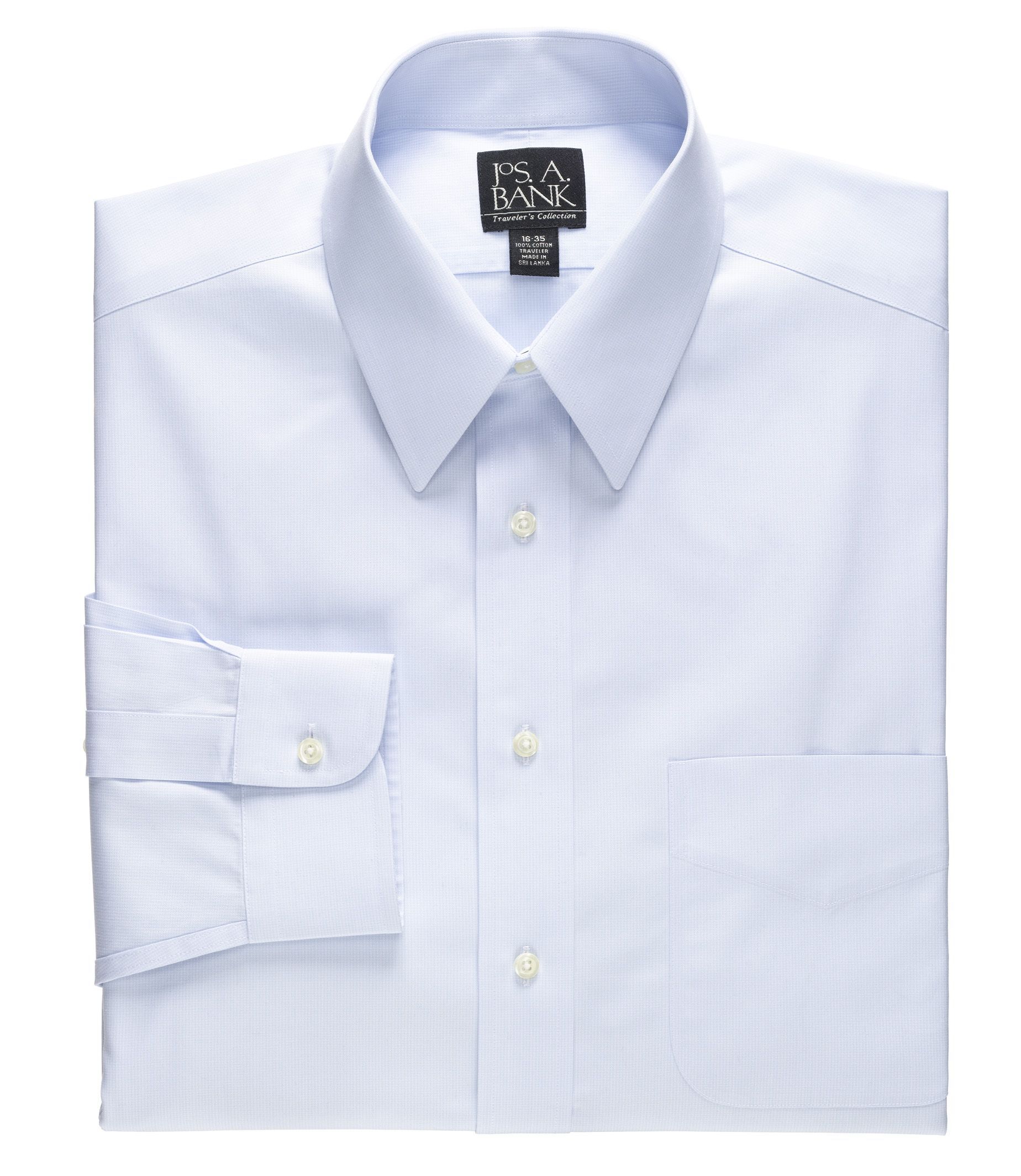 Traveler Point Collar Pale Microcheck Dress Shirt Big/Tall