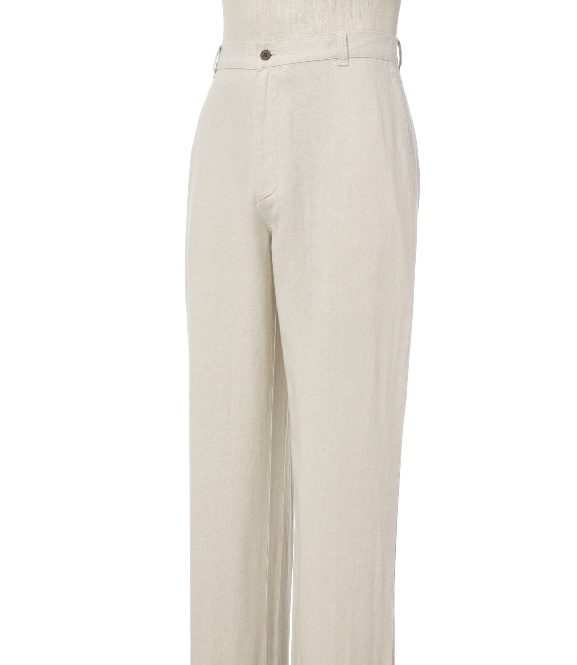 VIP Washed Linen Plain Front Pants