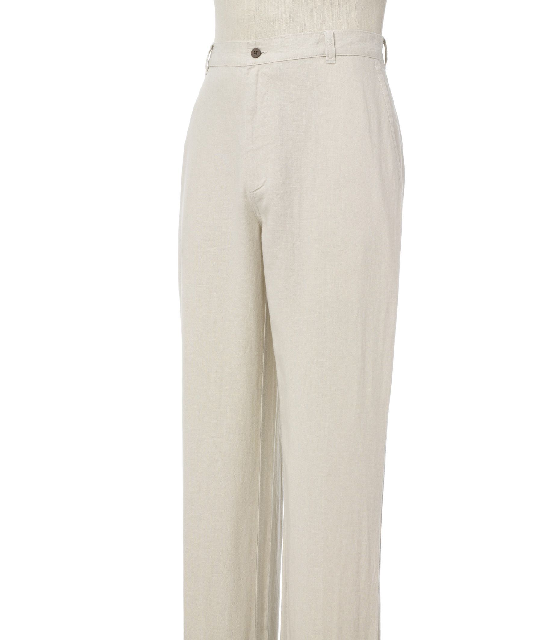 VIP Washed Linen Plain Front Pants- Sizes 50-56