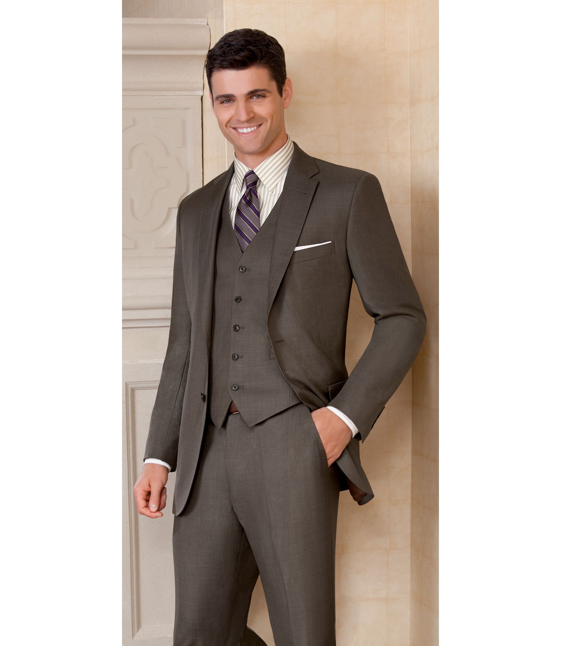 Joseph 2 Button Wool Vested Suit with Plain Front Trousers - Sizes 44 X-Long-52