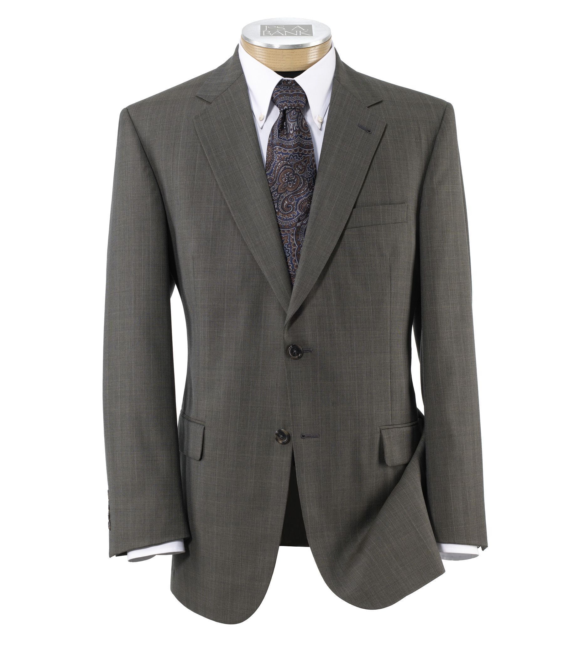 Signature 2-Button Wool Suit with Plain Front Trousers