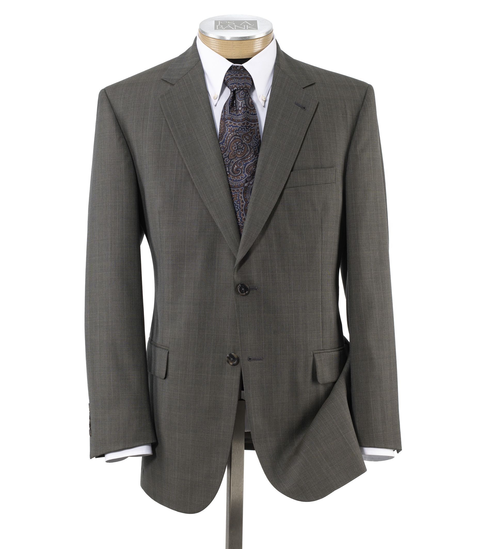 Signature 2-Button Wool Suit with Plain Front Trousers - Sizes 44 X-Long-52