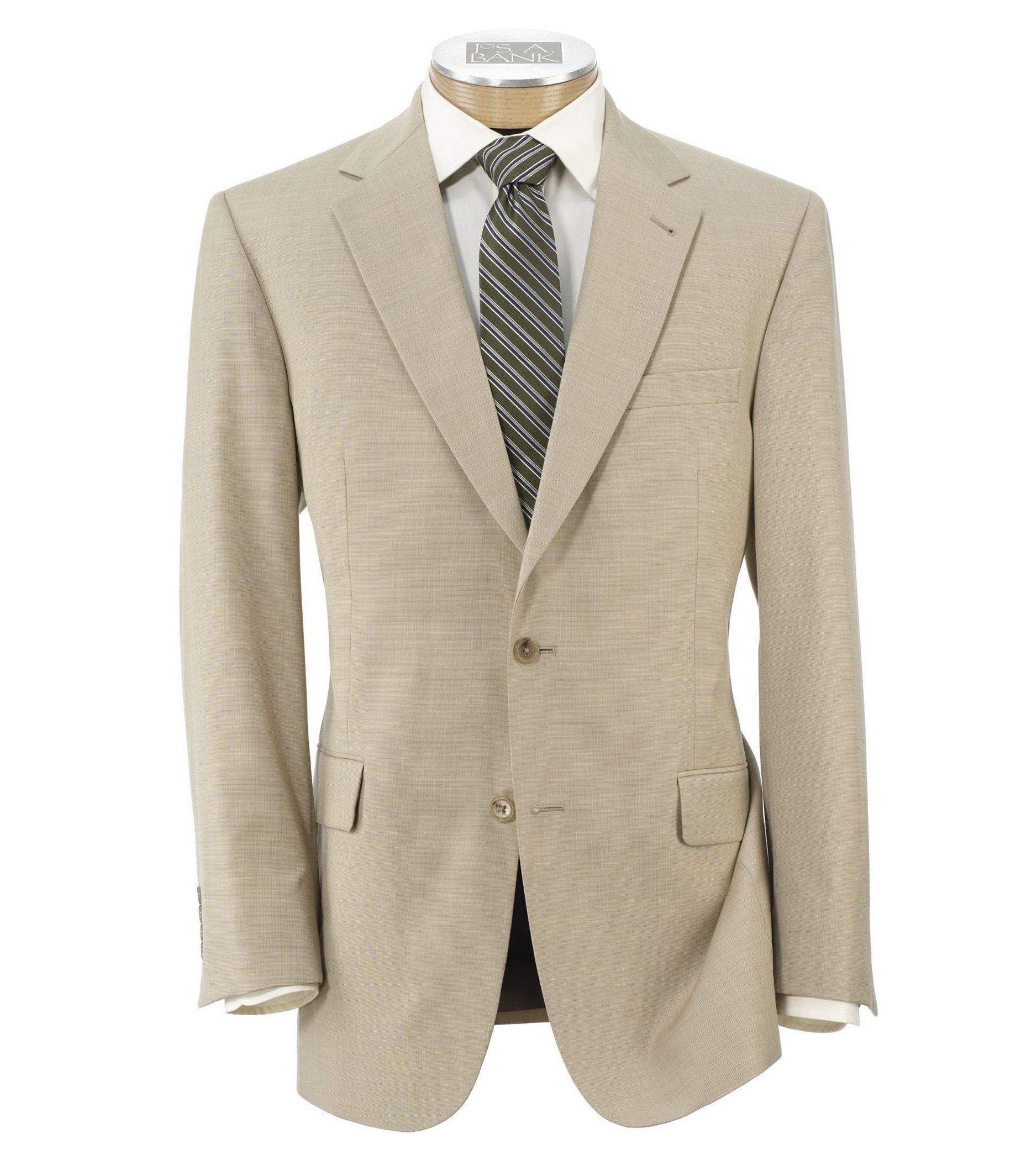 NEW! Signature Tropical Weave 2-Button Center Vent Suit With Pleated Trousers