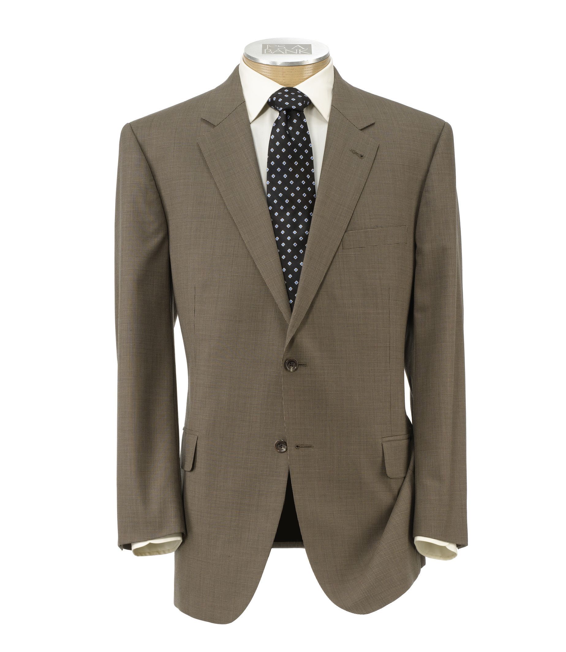 Executive 2-Button Wool Suit with Center Vent and Plain Front Trousers