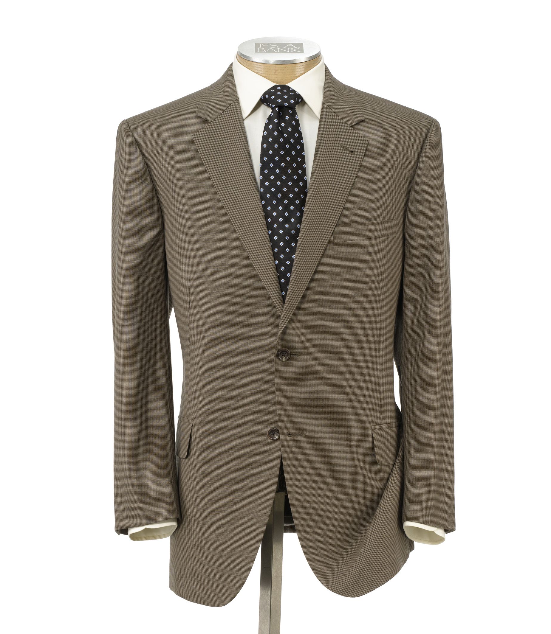 Executive 2-Button Wool Suit with Plain Front Trousers - Sizes 44 X-Long-52