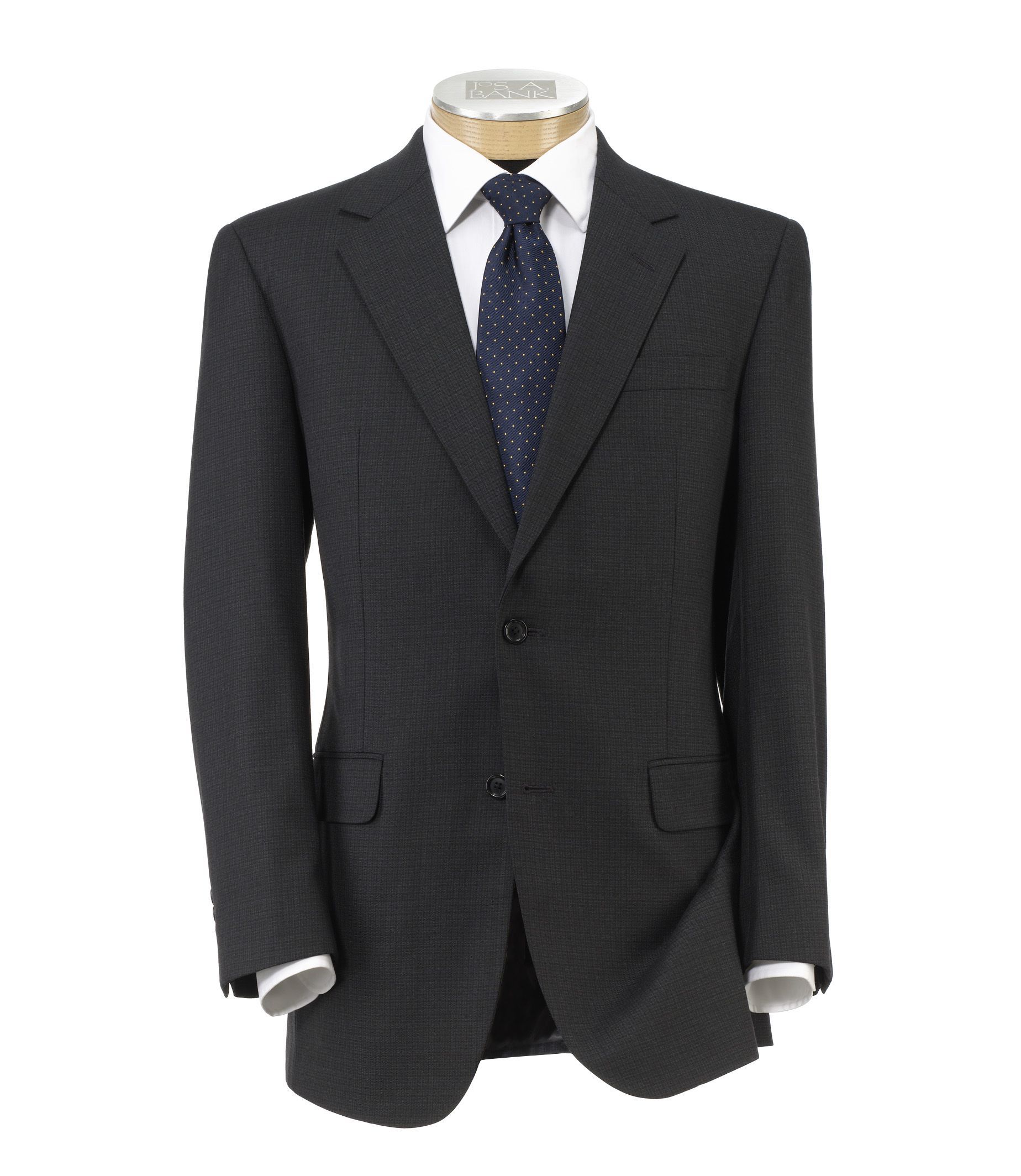 Executive 2-Button Wool Suit with Center Vent with Pleated Front Trousers