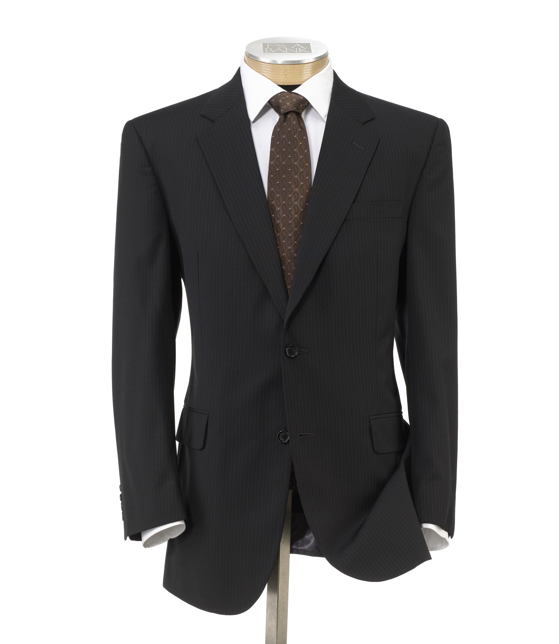 Executive 2-Button Wool Suit with Plain Front Trousers - Sizes 44 X-Long-52