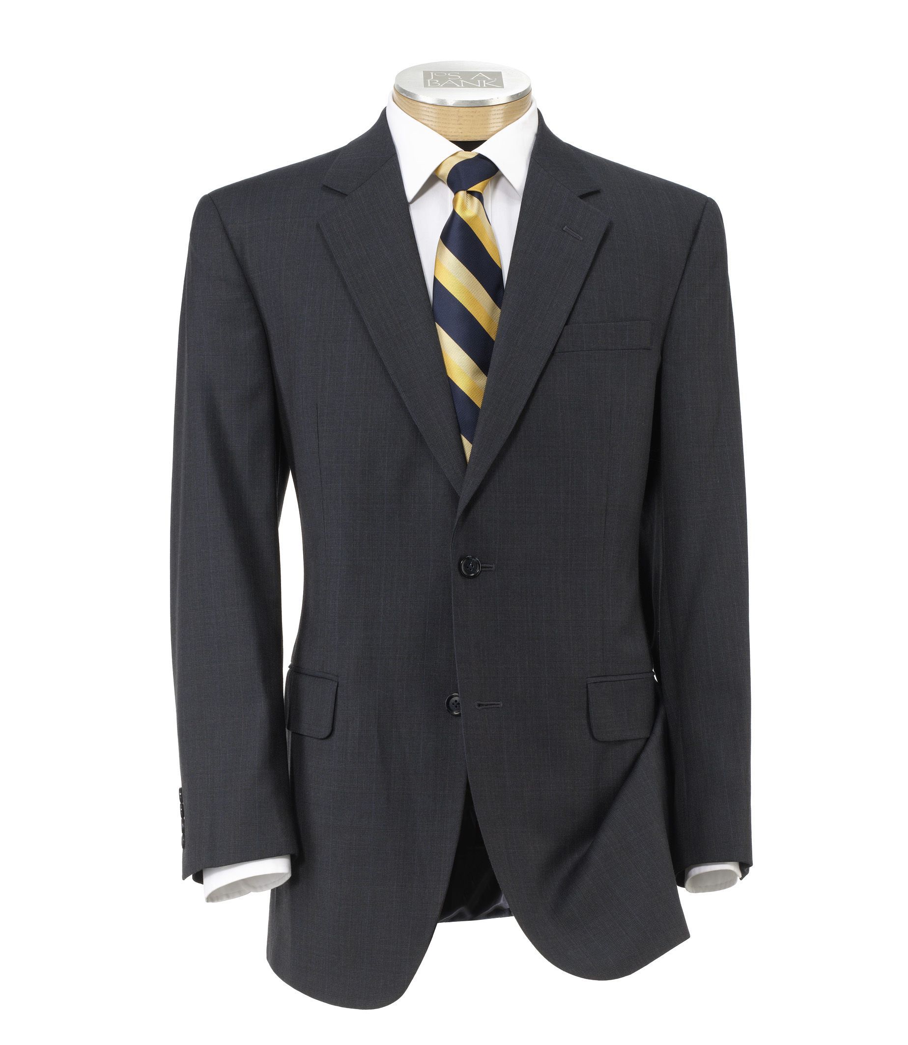Executive 2-Button Wool Suit with Center Vent with Pleated Front Trousers