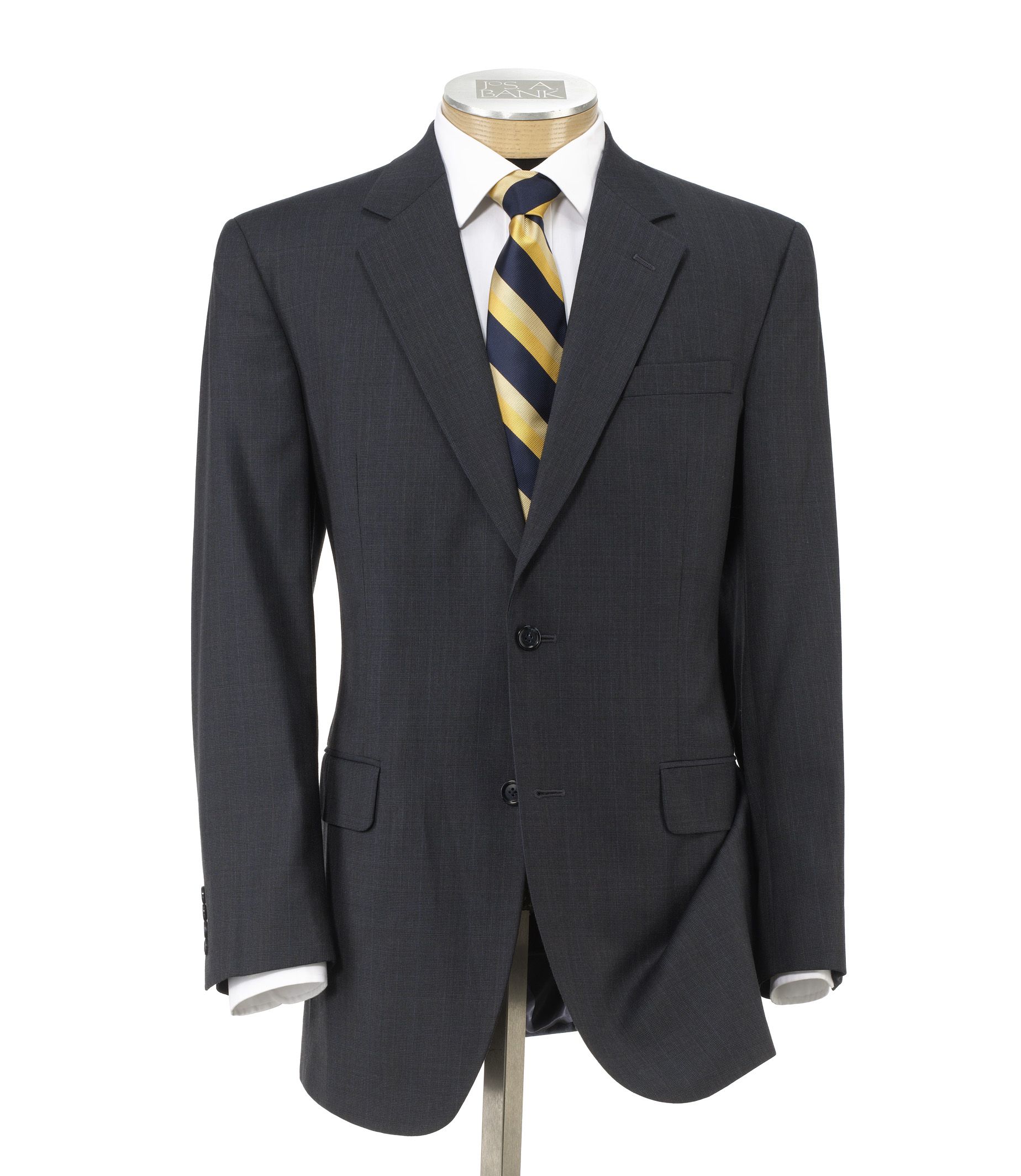 Executive 2-Button Wool Suit with Plain Front Trousers - Sizes 44 X-Long-52