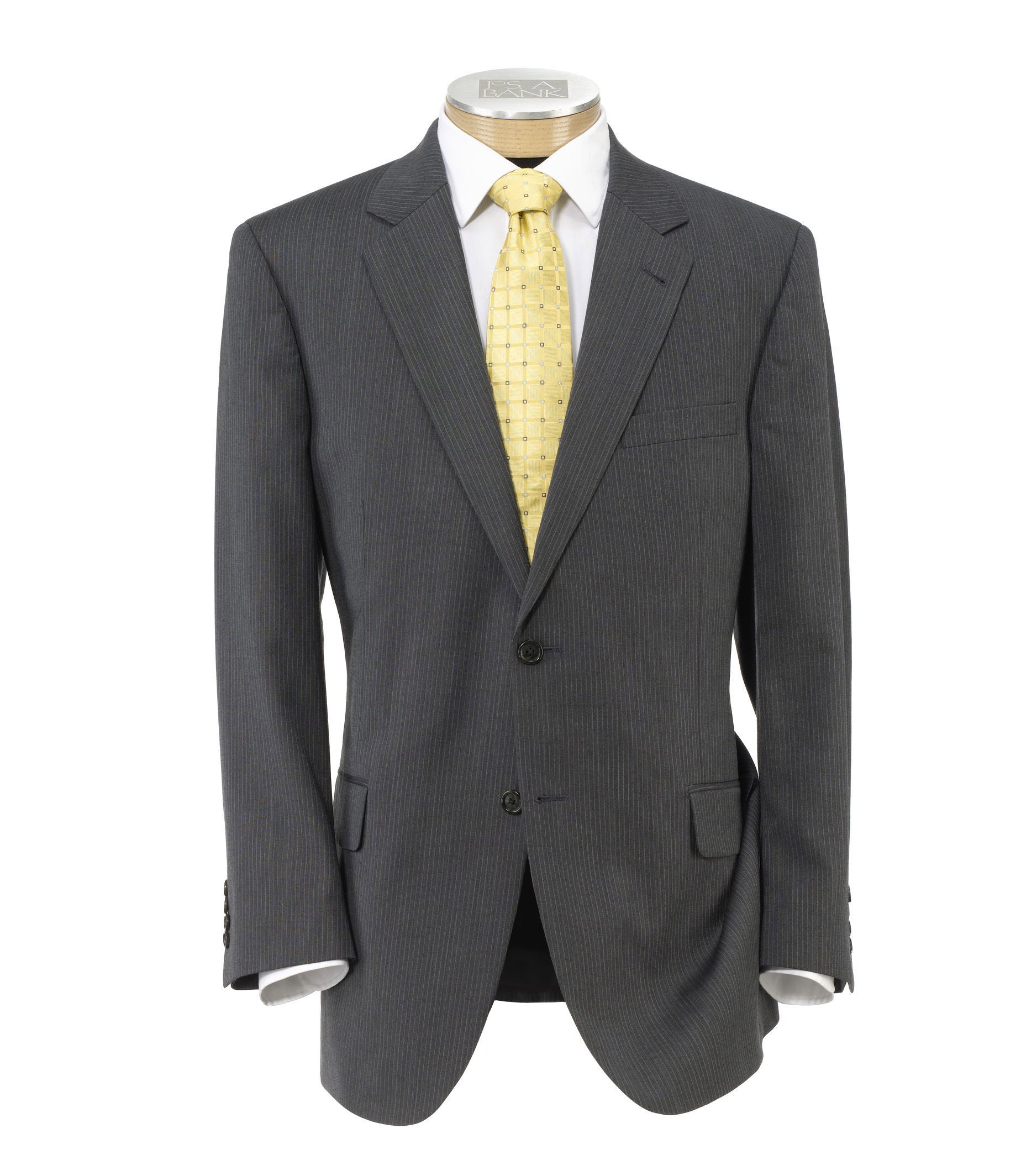 Executive 2-Button Wool Suit with Center Vent and Plain Front Trousers