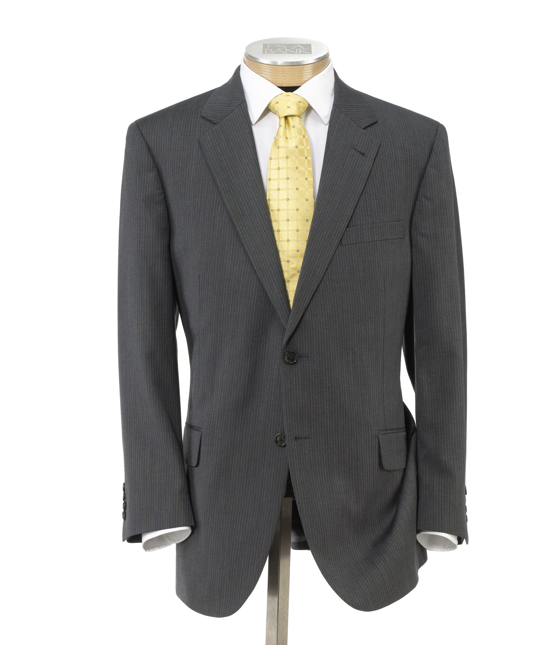 Executive 2-Button Wool Suit with Plain Front Trousers - Sizes 44 X-Long-52