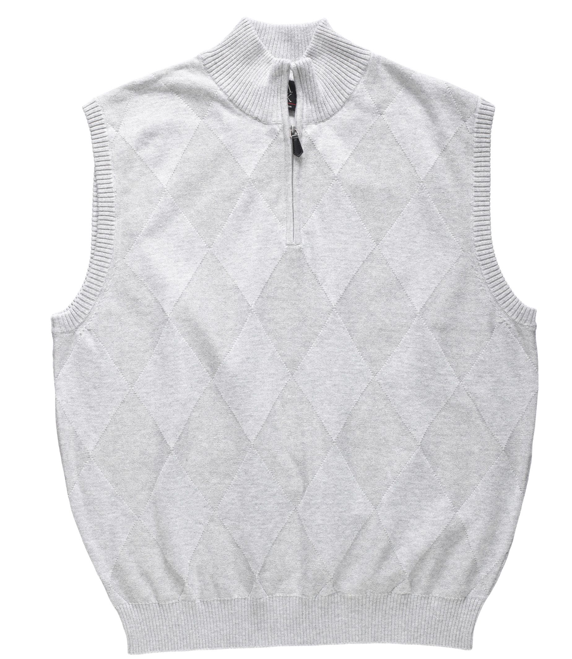 Signature Pima Cotton Halfzip Vest Sweater Triveo