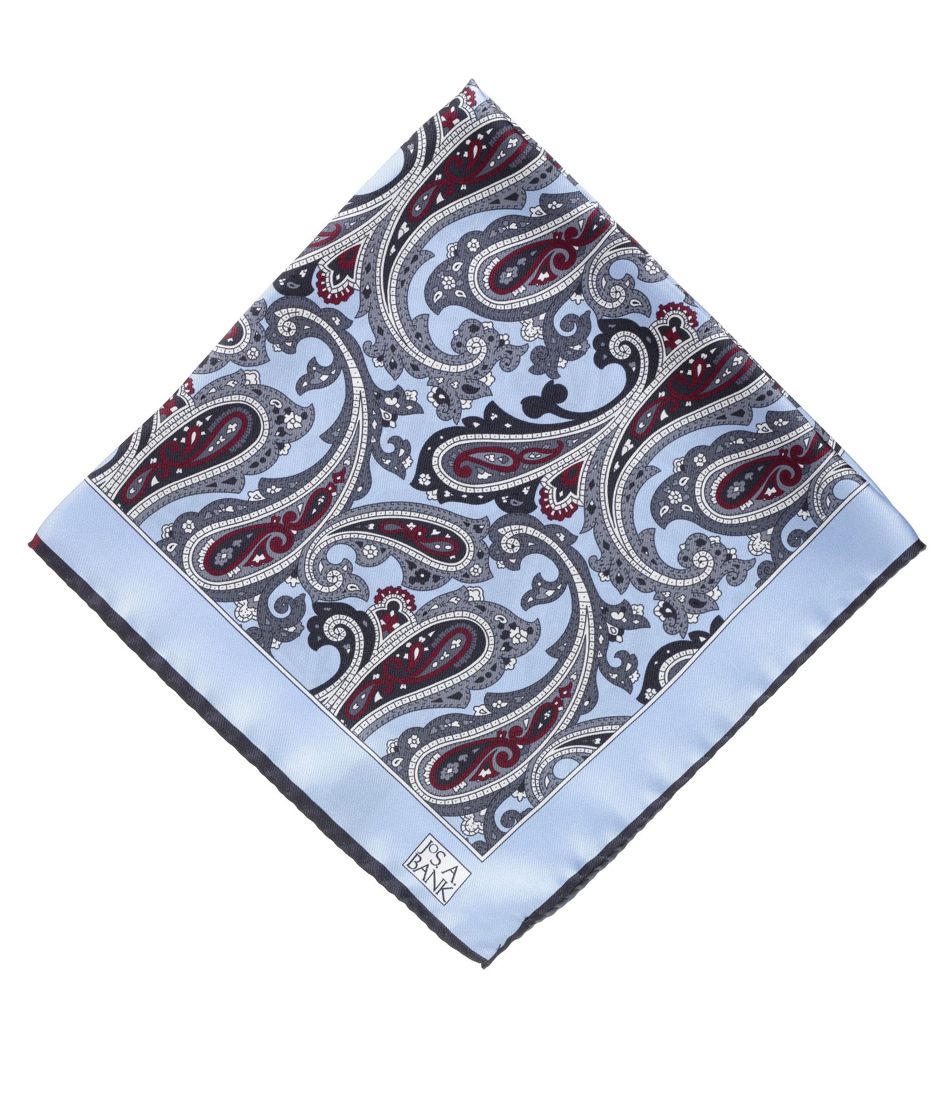 Large Paisley Pocket Square- Sky Blue