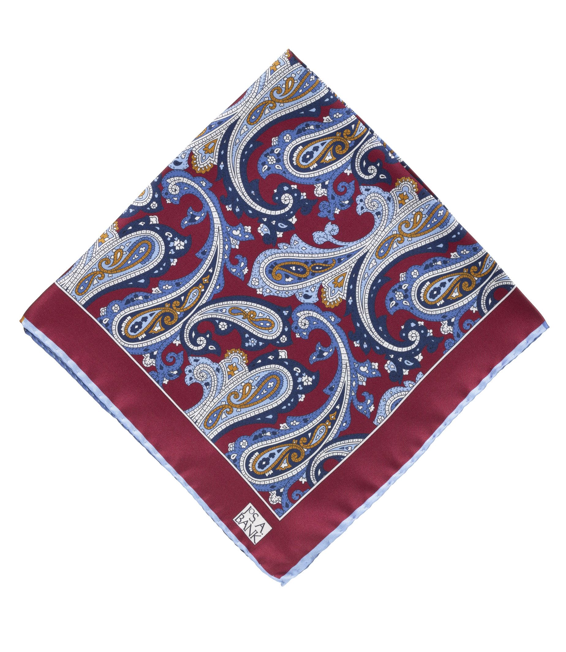 Large Paisley Pocket Square- Red