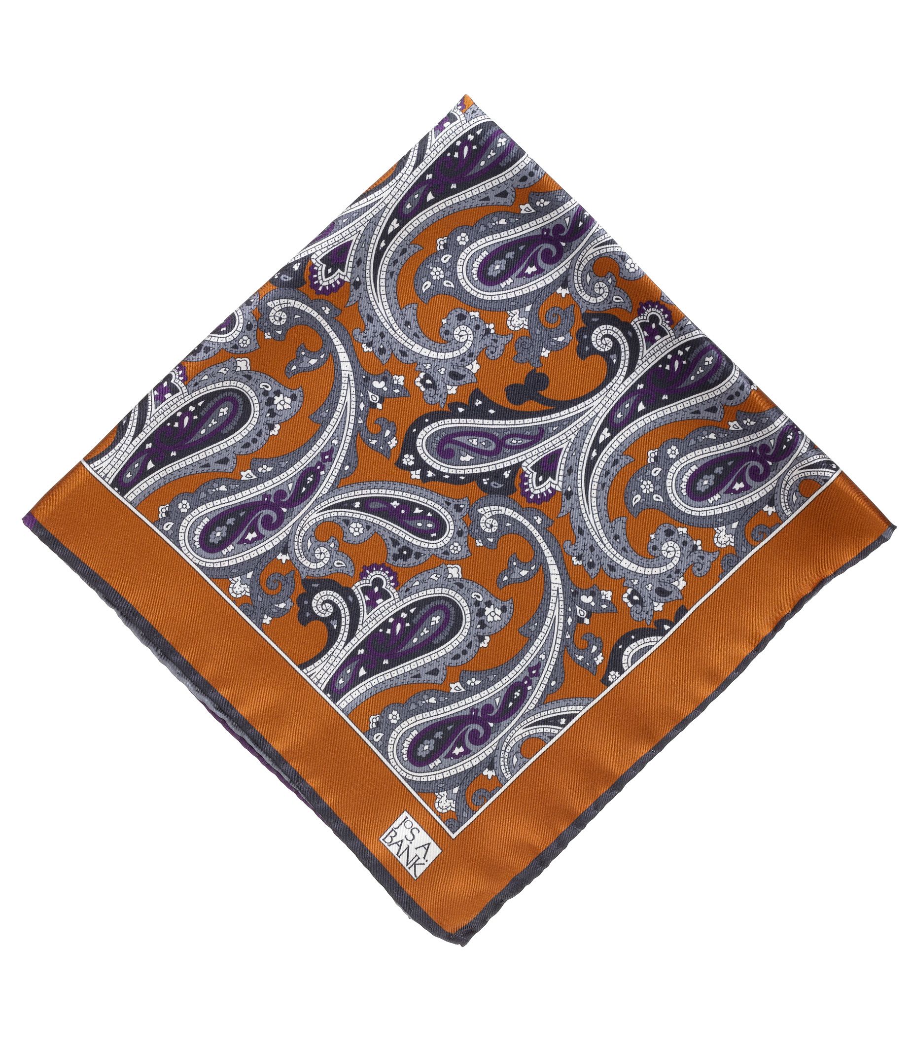 Large Paisley Pocket Square- Brick