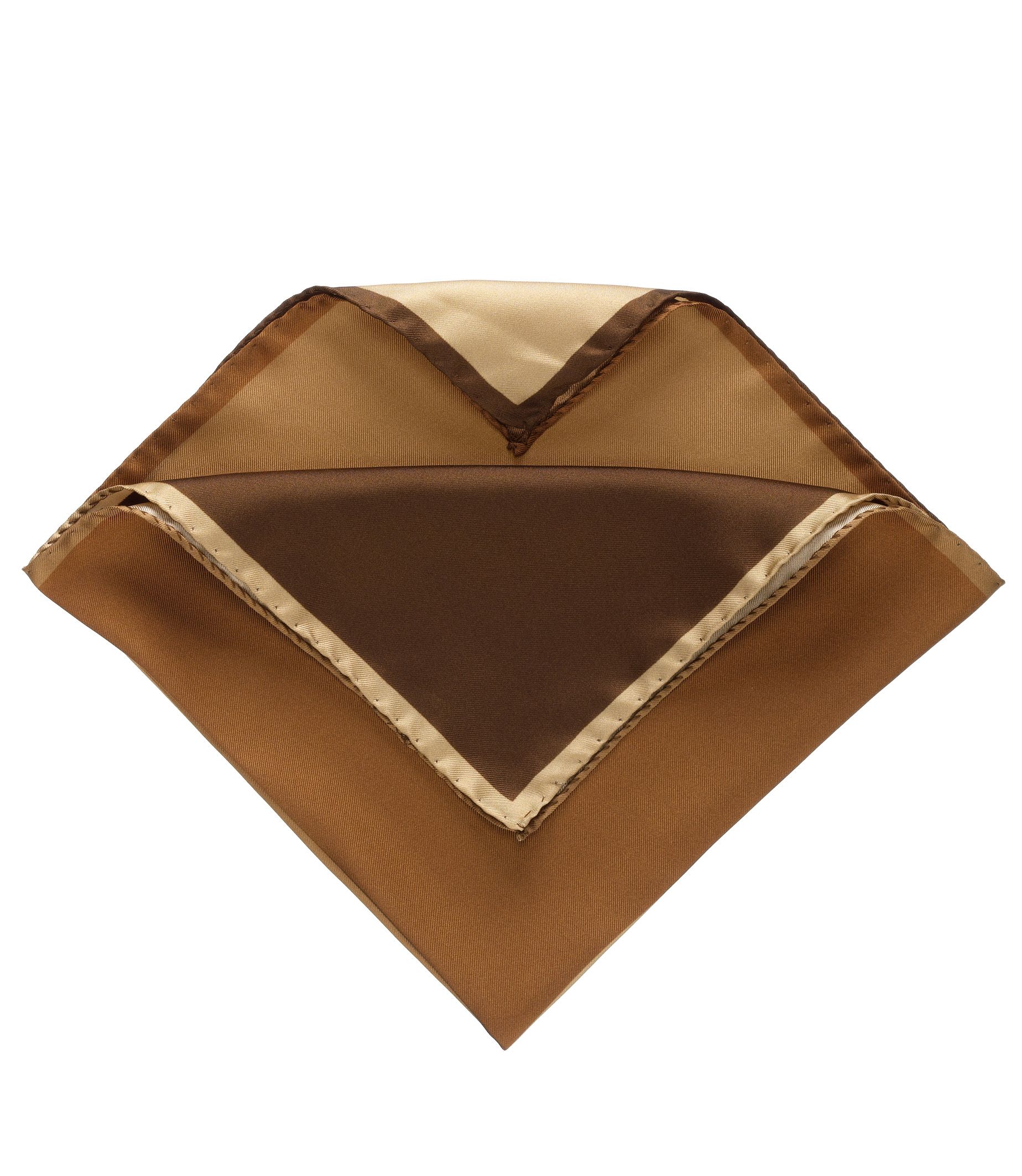 Four Color Solid Pocket Square- Brown