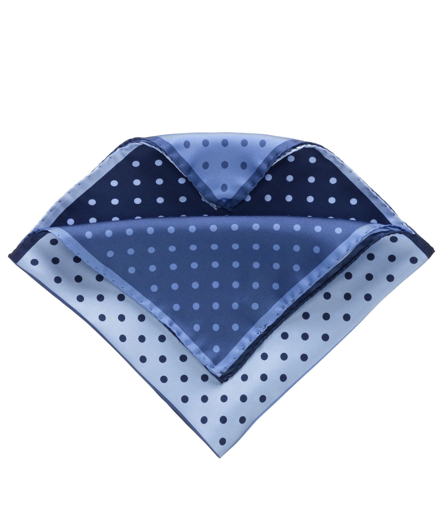 Four Color Dot Solid Pocket Square- Navy