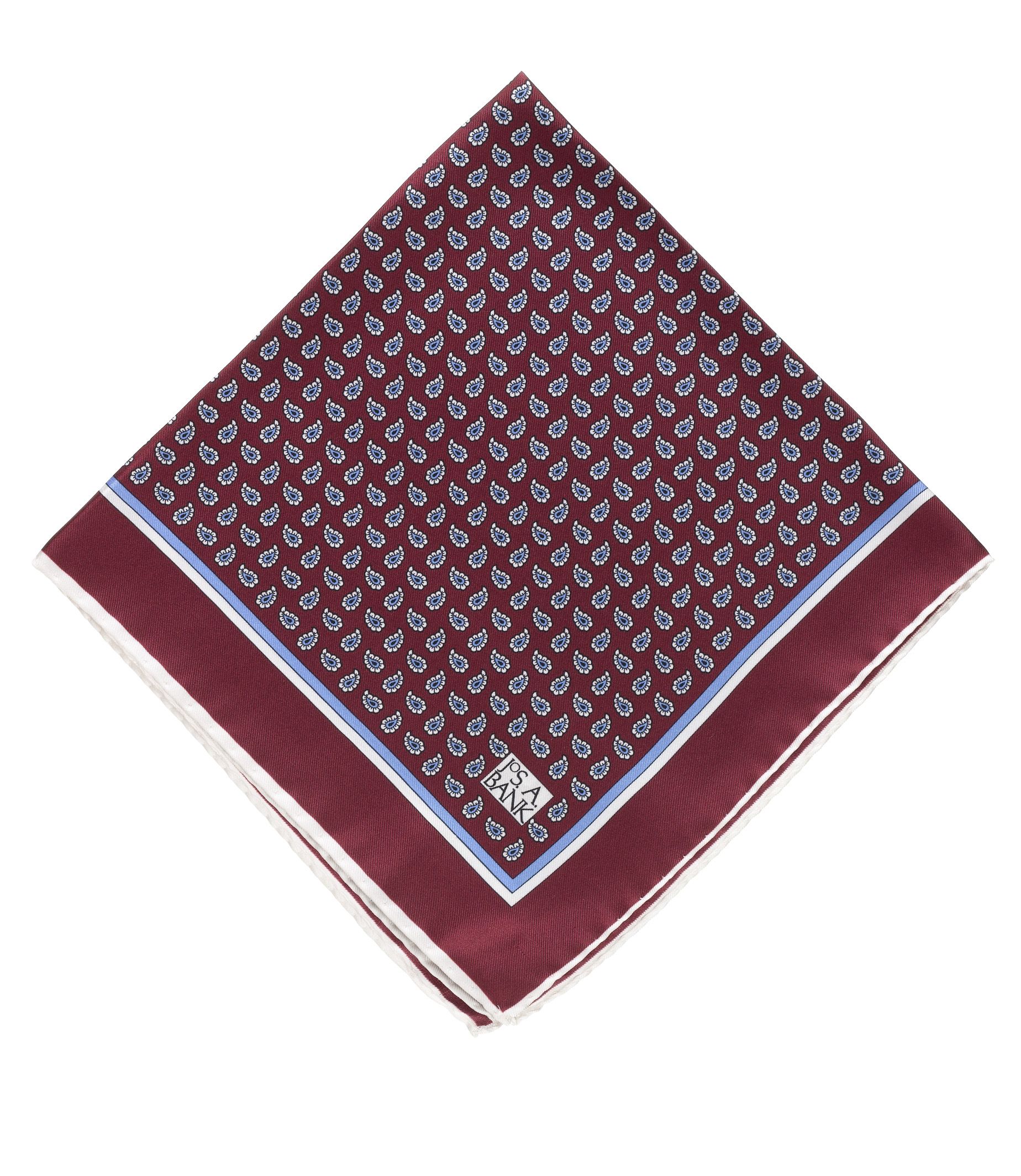 Tear Drop Paisley Pocket Square- Wine