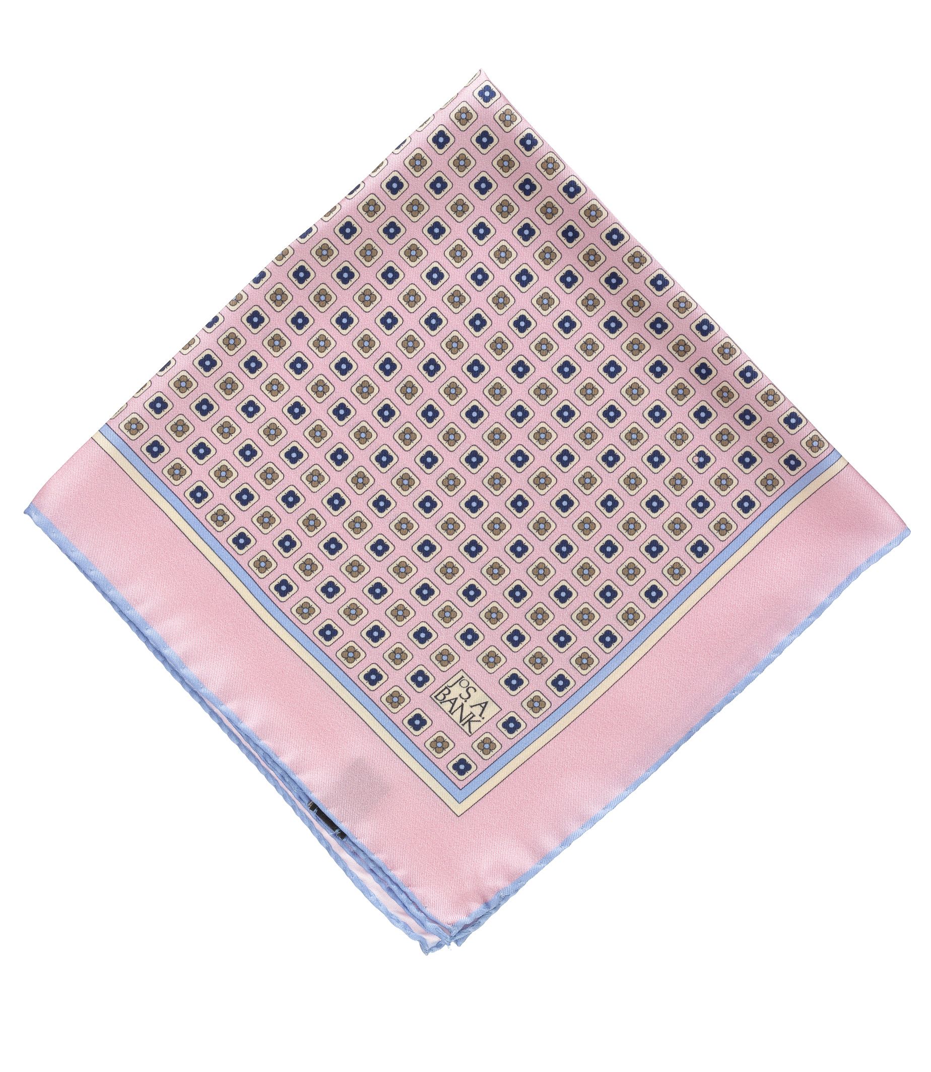 Floral Block Pocket Square- Red