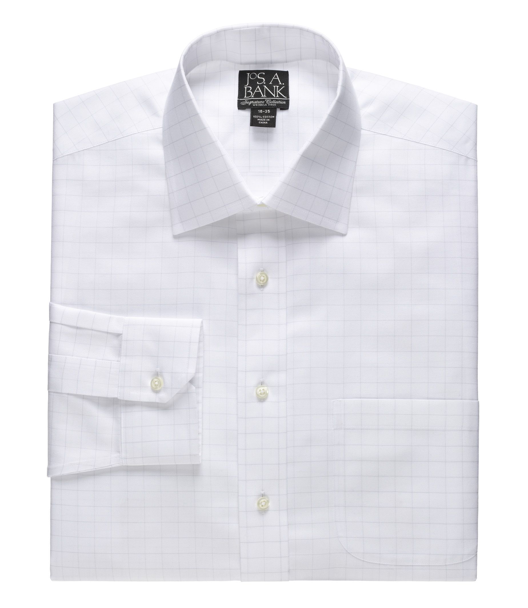 Signature Spread Collar Barrel Cuff Tailored Fit Dress Shirt