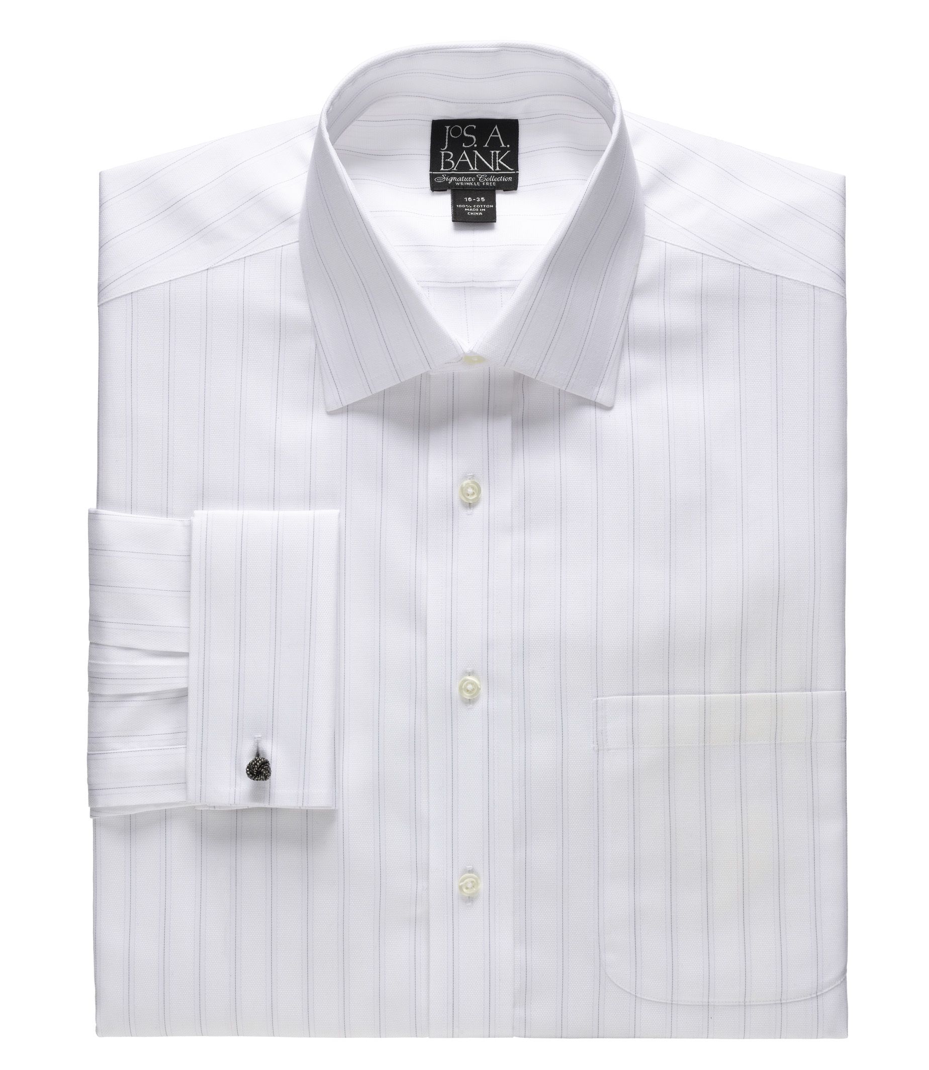 Signature Spread Collar French Cuff Tailored Fit Dress Shirt