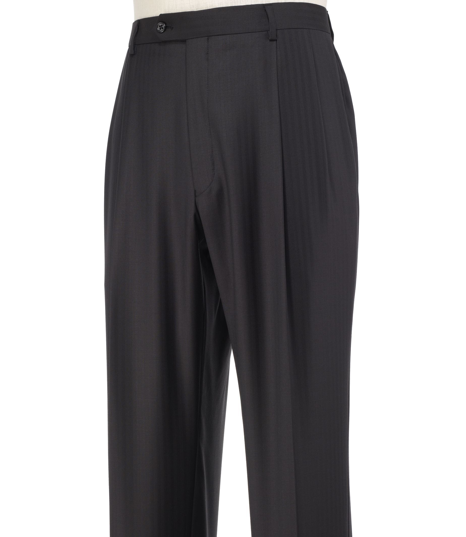 Signature Pleated Front Tailored Fit Trousers