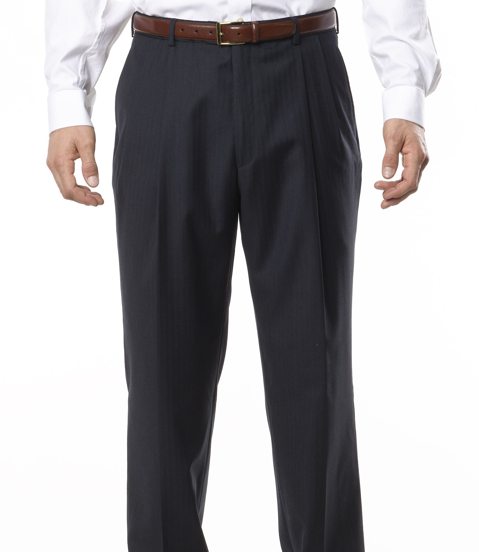 Signature Pleated Front Tailored Fit Trousers