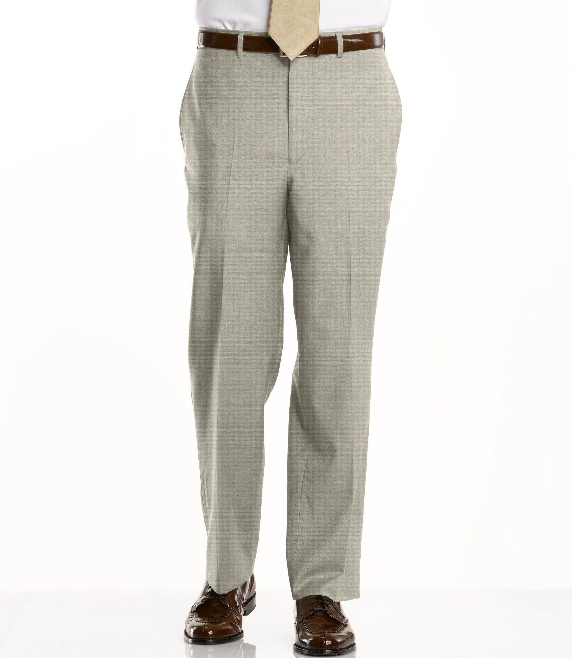 Signature Tropical Weave Tailored Fit Plain Front Trouser- Sizes 44-48