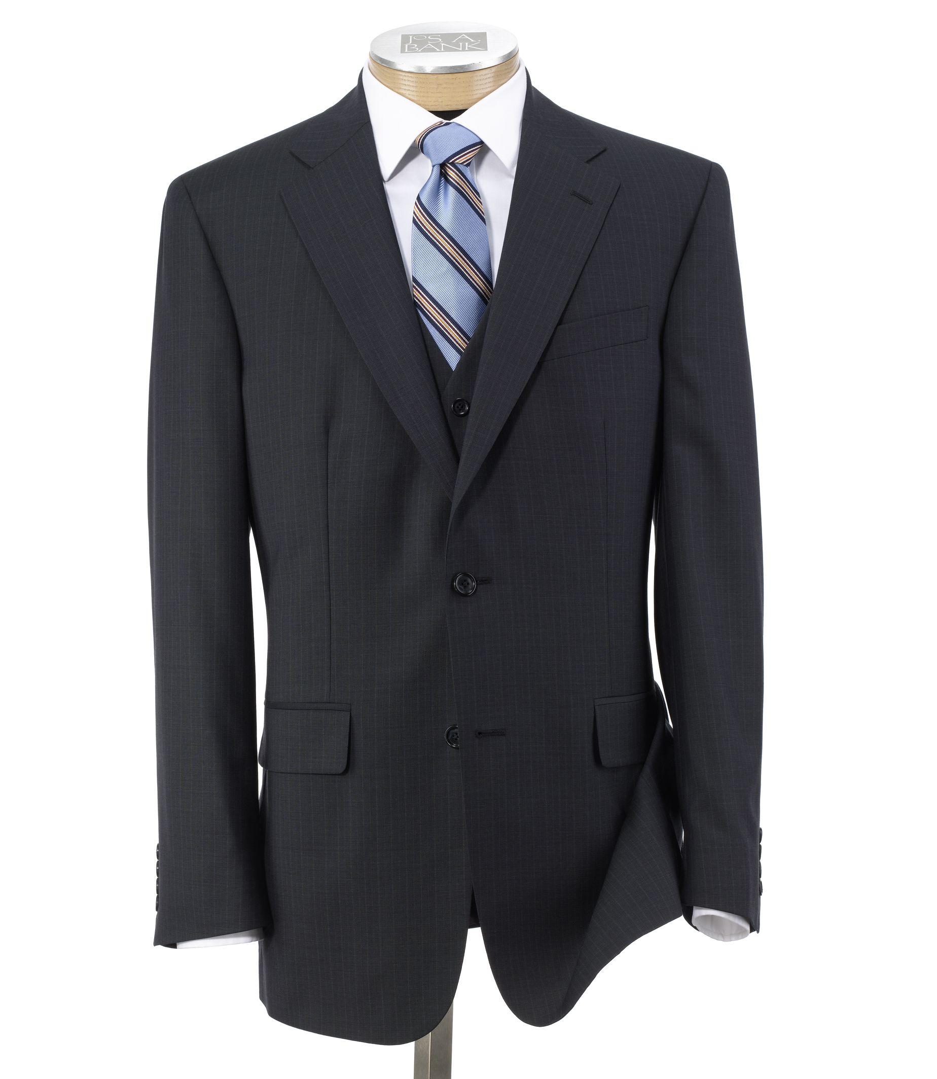 Classic Collection Tailored Fit 2-Btn Vested Suit with Plain Front Trousers