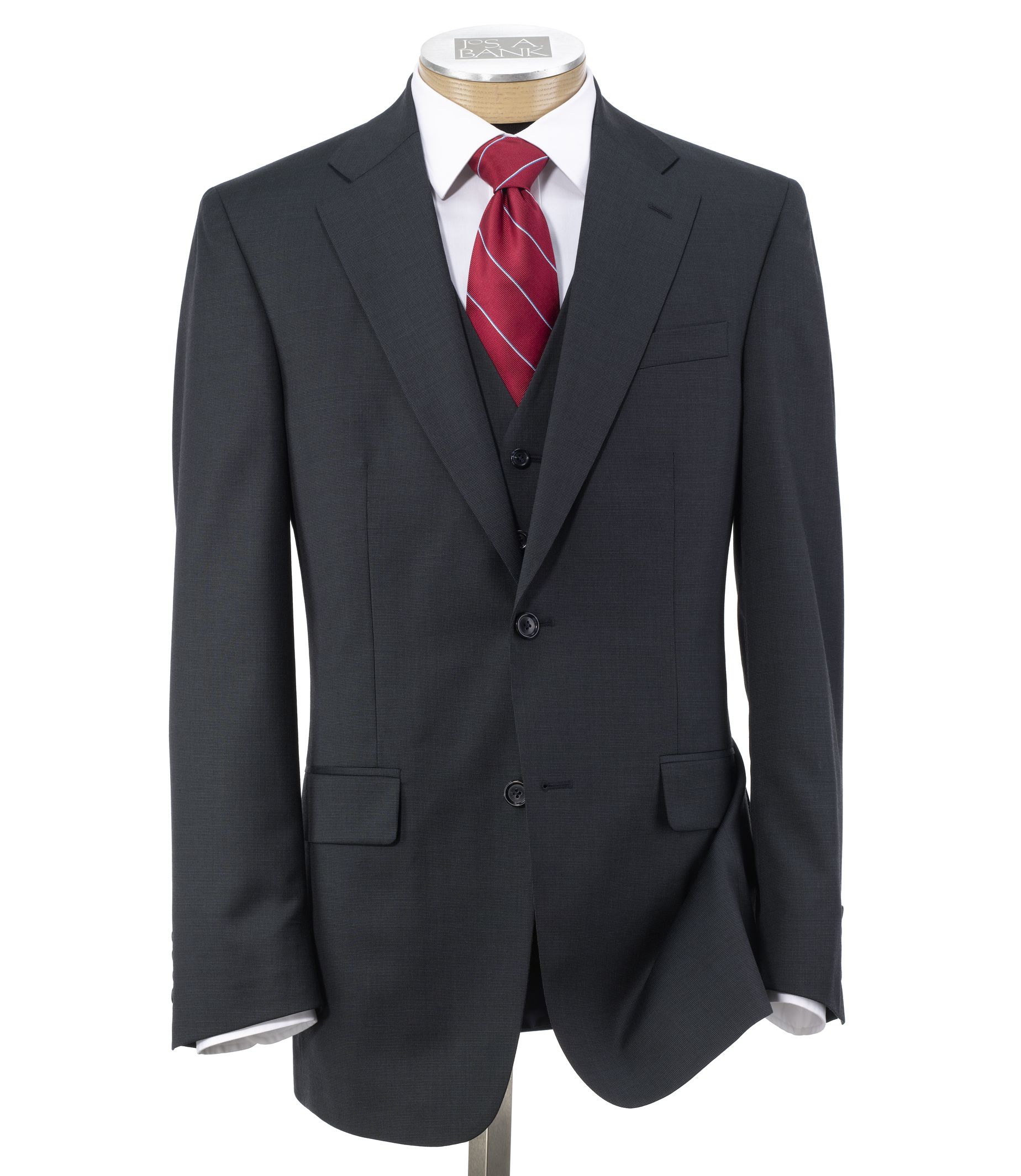 Classic Collection Tailored Fit 2-Btn Vested Suit with Plain Front Trousers