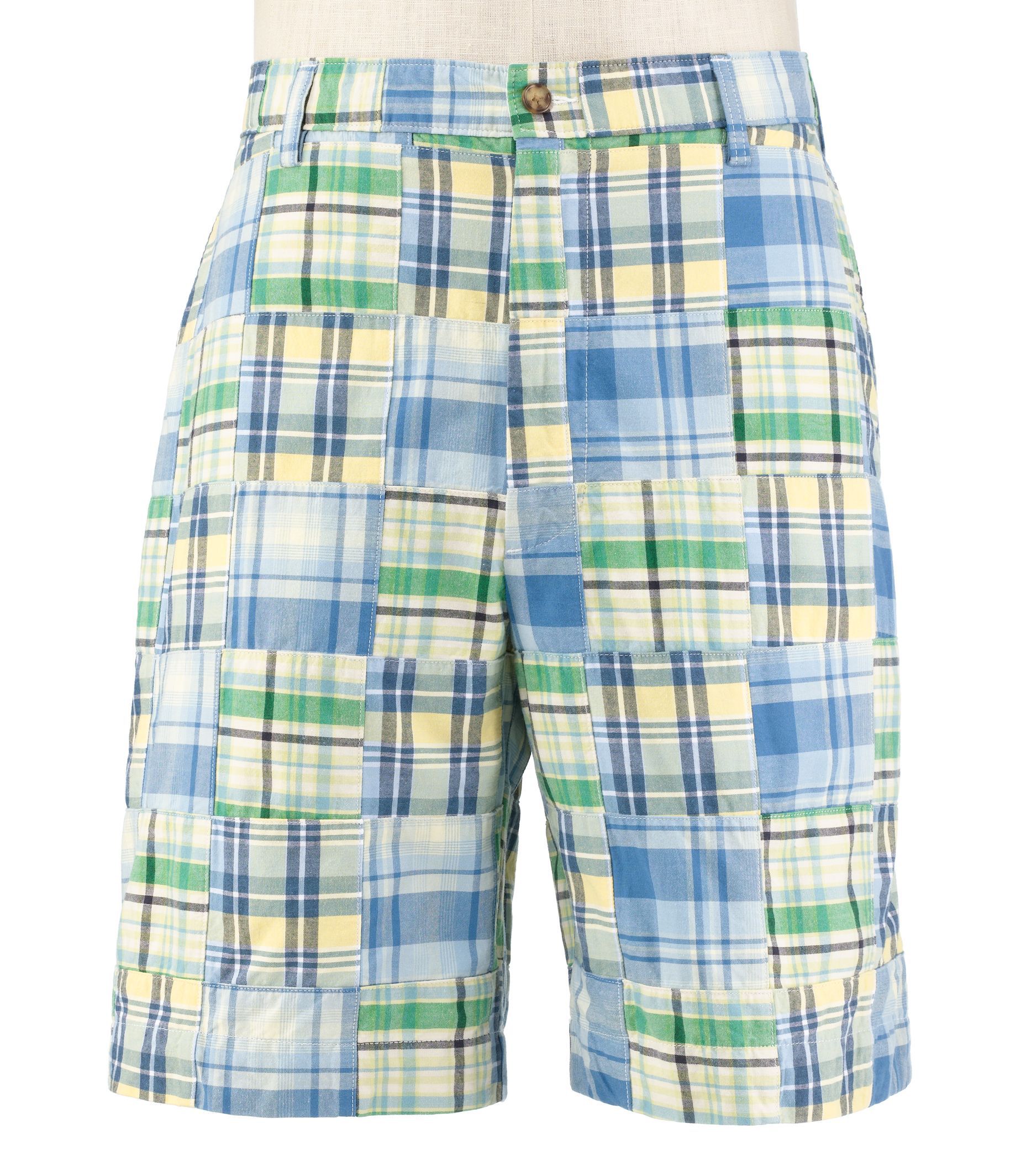 Vip Take It Easy Patchwork Madras Shorts Extended Sizes Fanix