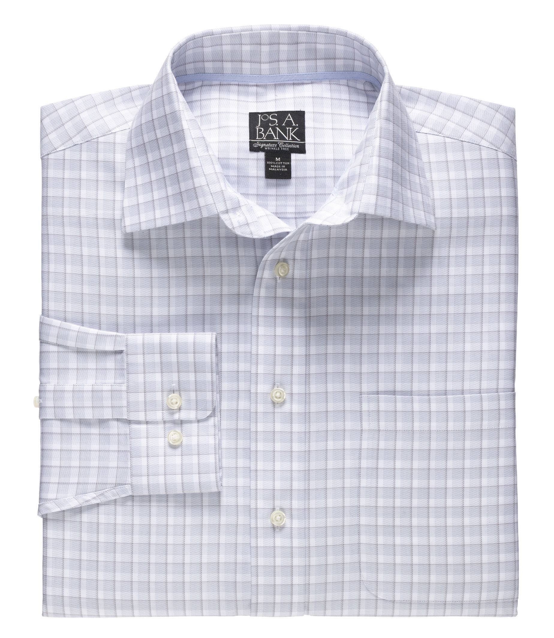 Signature Long-Sleeve Cotton Spread Collar Sportshirt
