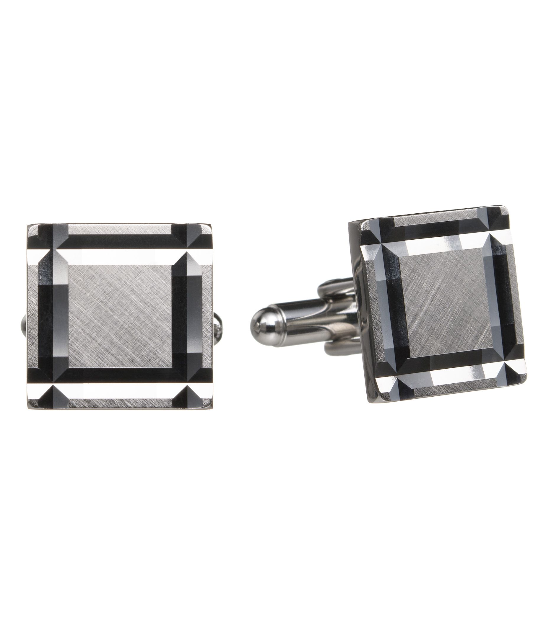 Thick Facet Cut Square Cufflinks