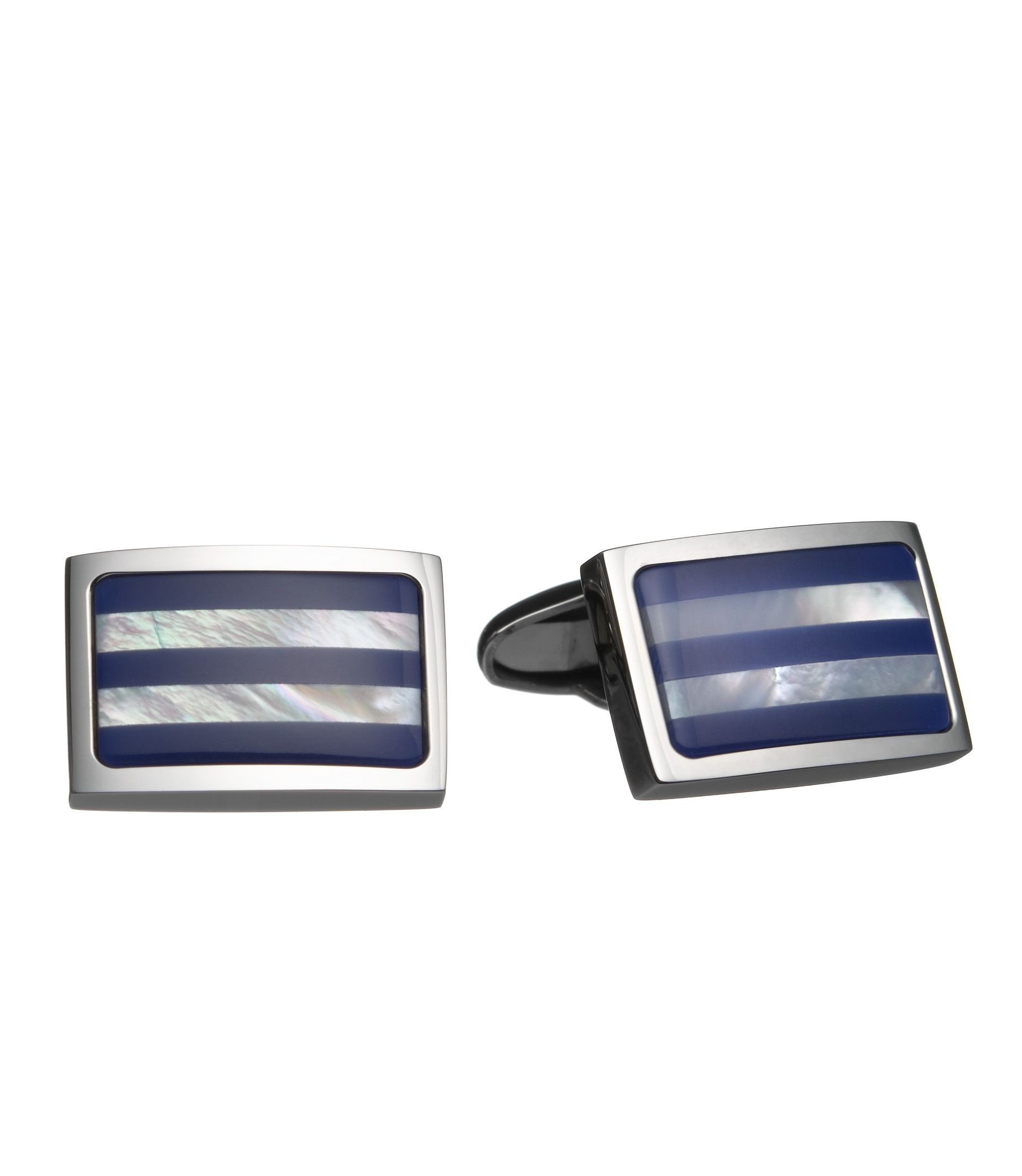 Blue Mother of Pearl Horizontal Stripe Cufflinks