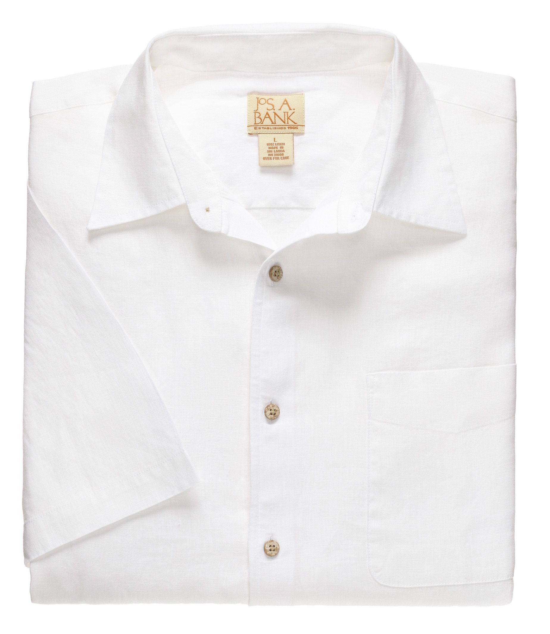 VIP Linen Point Collar Short-Sleeve Solid Sportshirt