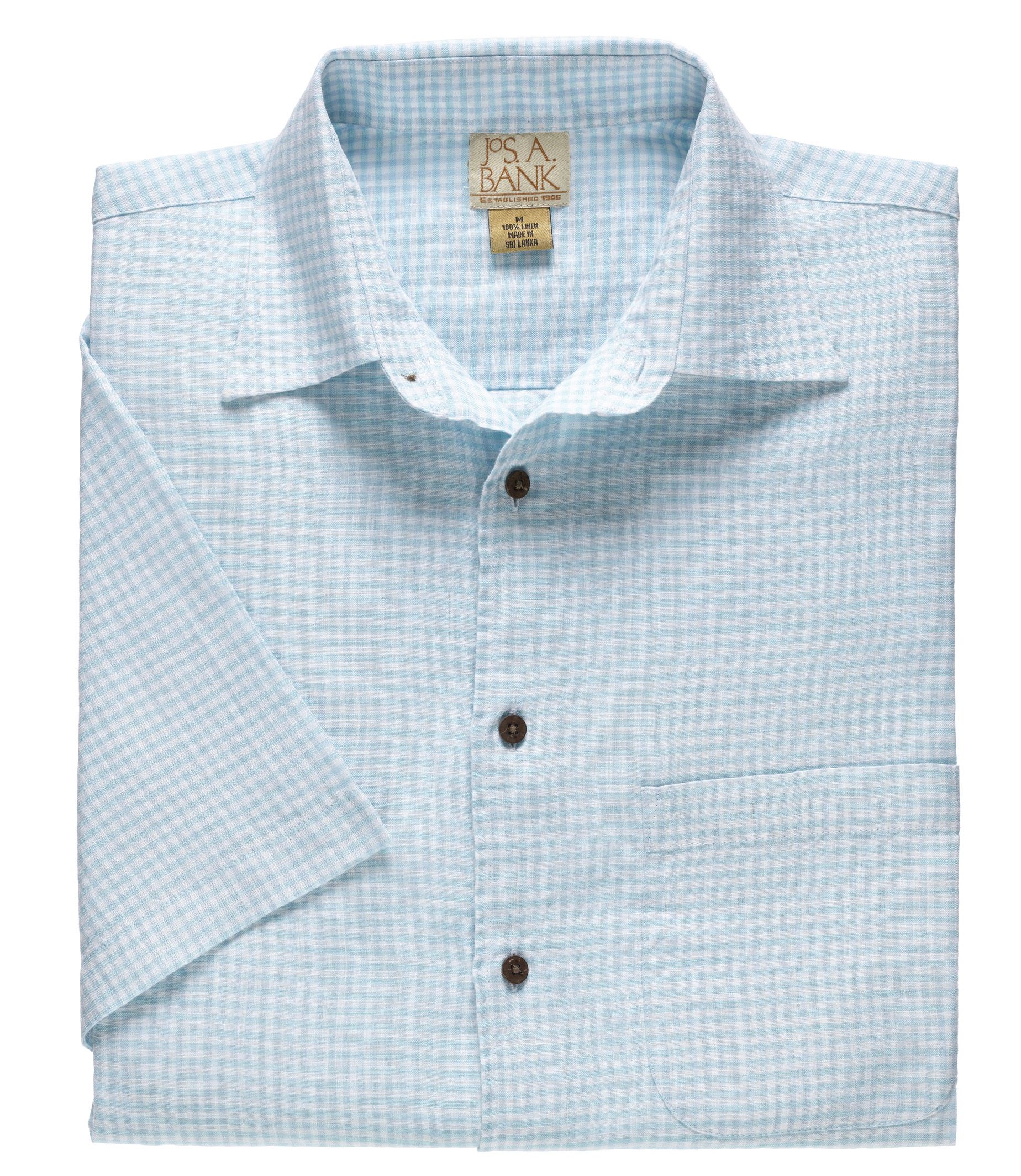 VIP Linen Point Collar Short-Sleeve Pattern Sportshirt