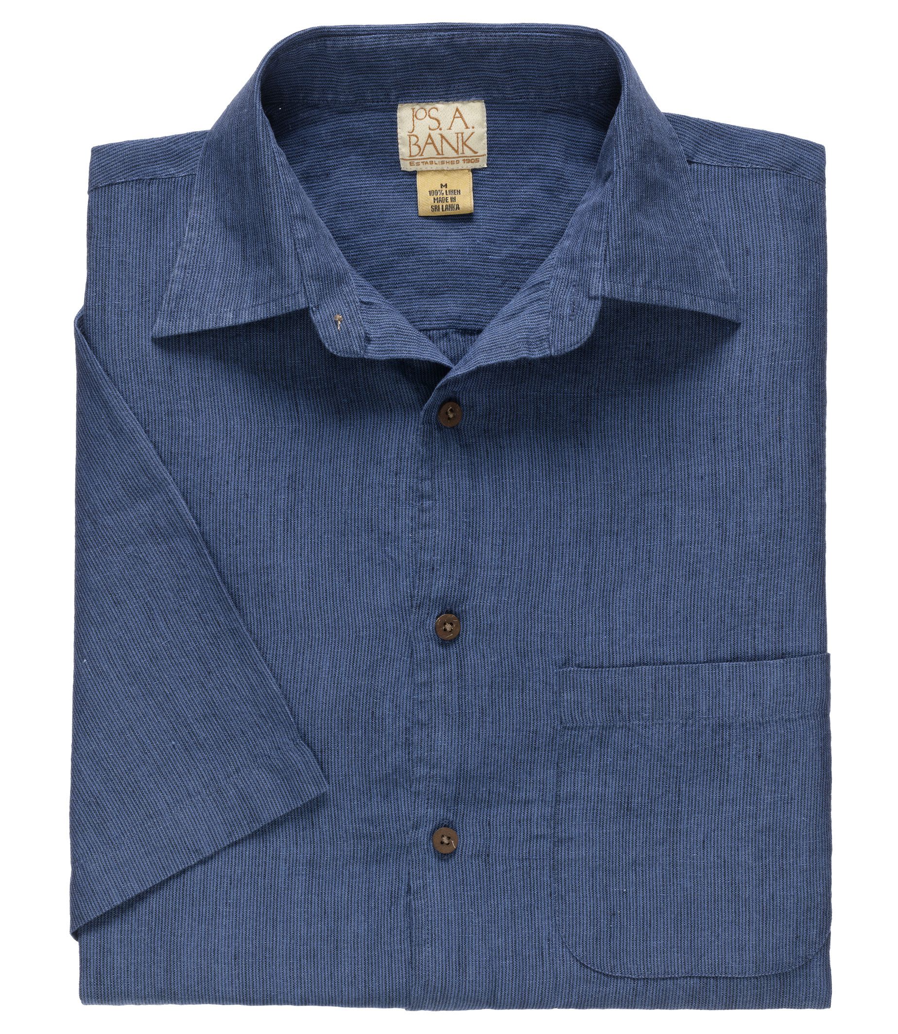 VIP Linen Point Collar Short-Sleeve Pattern Sportshirt